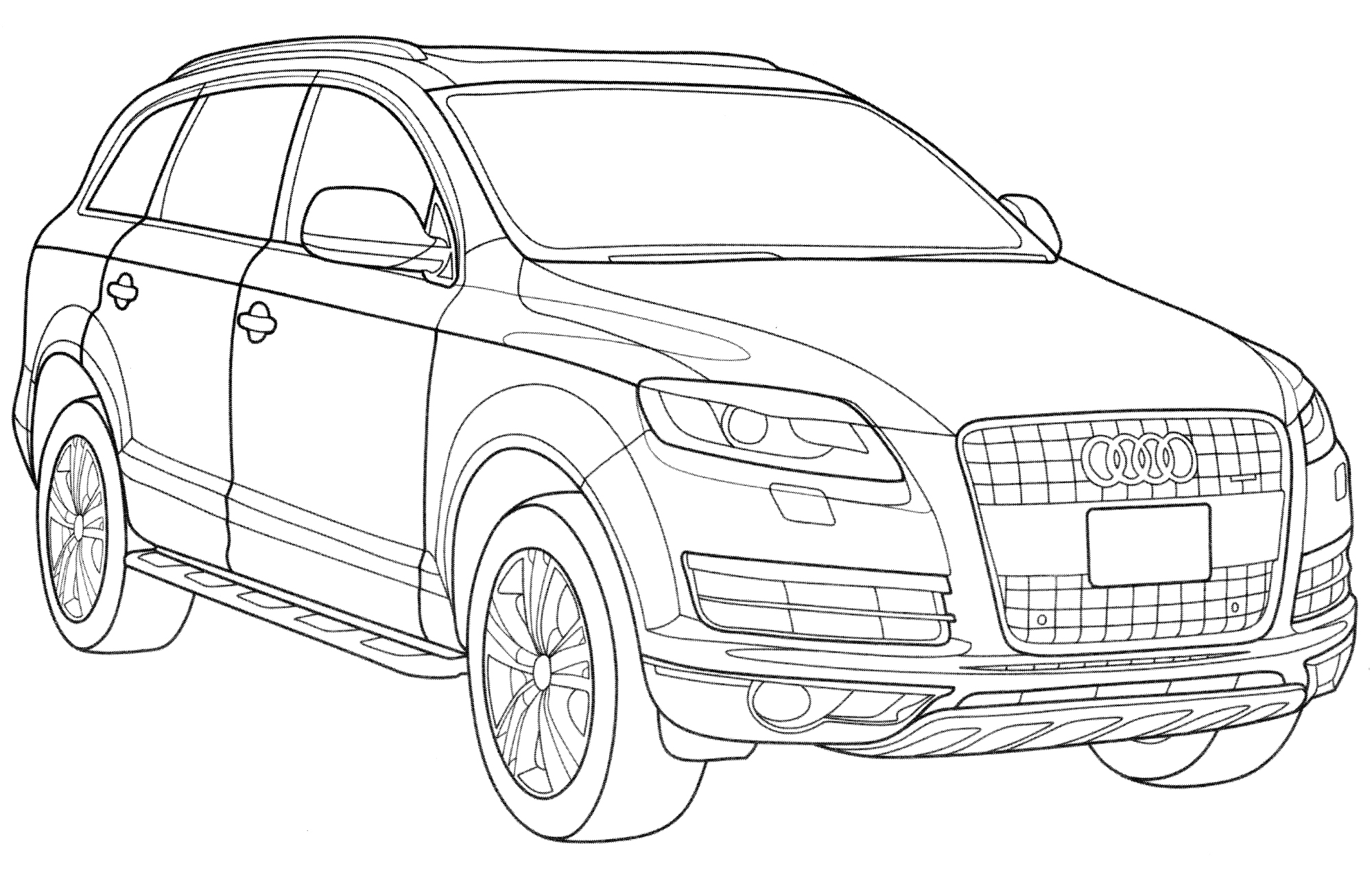 Audi Q7 model №1946. Раскраски для мальчиков по категориям. Машины.