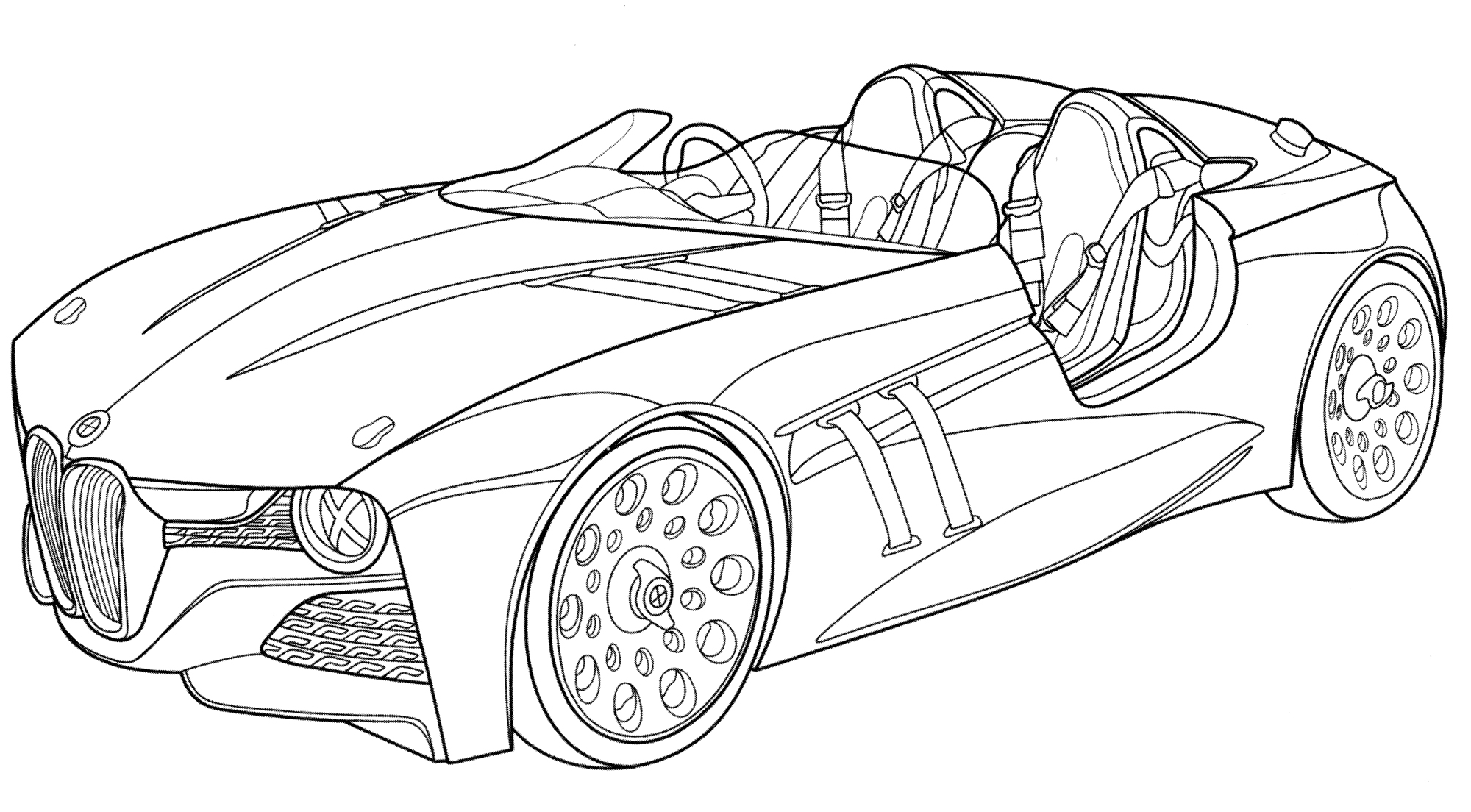 BMW 328 Hommage №1911. Раскраски для мальчиков по категориям. Машины.