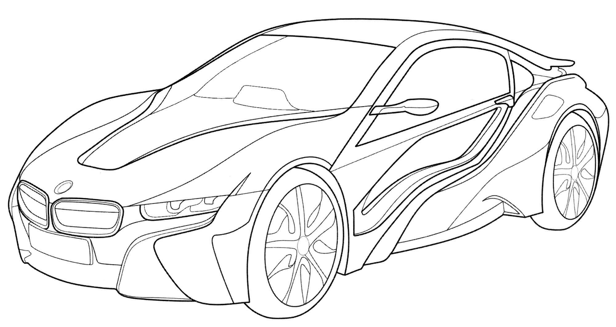 BMW i8 Coupe №1997. Раскраски для мальчиков по категориям. Машины.