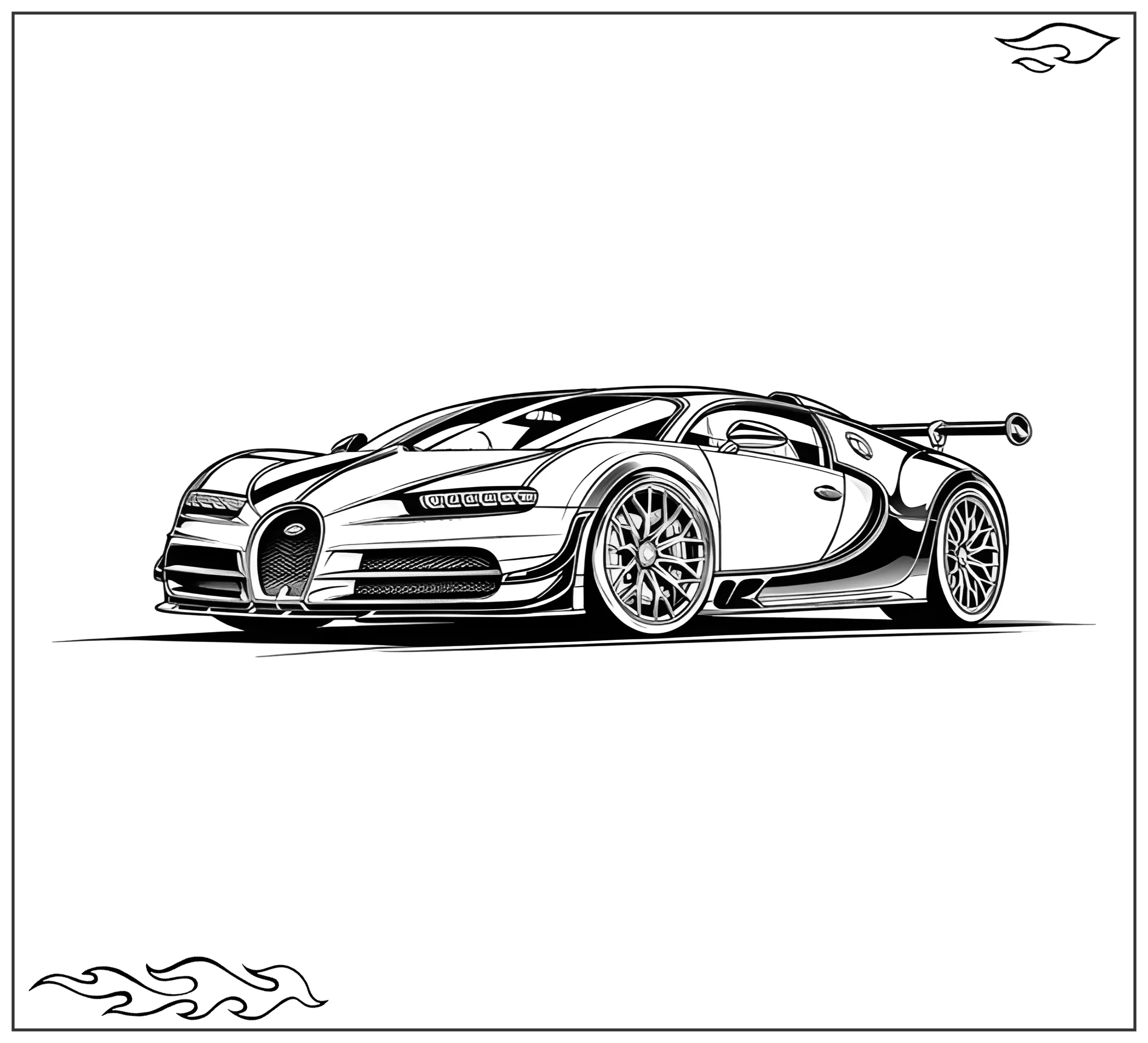 Раскраска «Суперкар Бугатти Veyron №2425. Раскраски для мальчиков по категориям. Машины.
