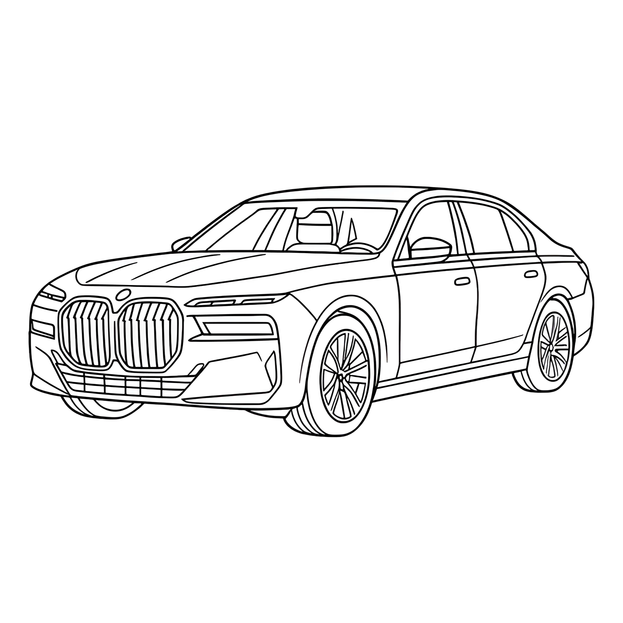 БМВ i7 2025 №3225. Раскраски машины по маркам. БМВ BMW.
