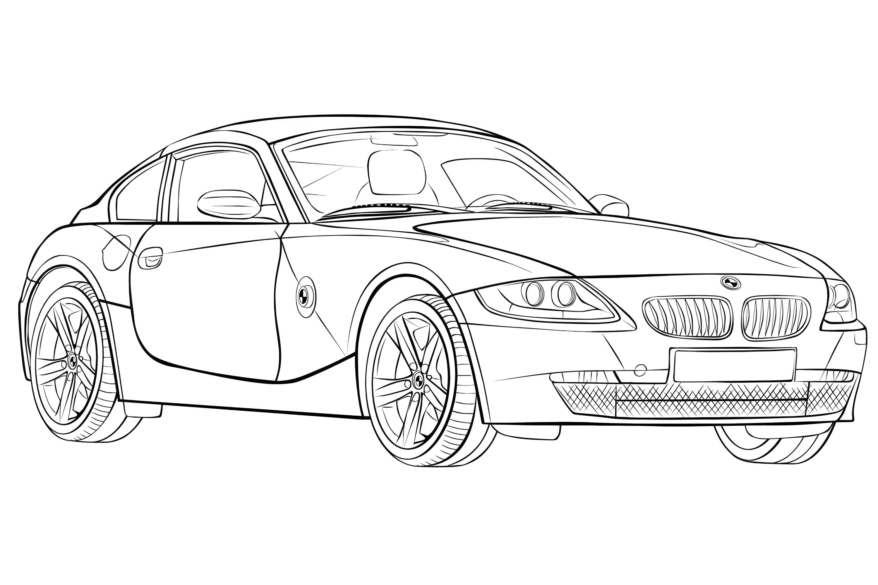 БМВ Купе №3329. Раскраски машины по маркам. БМВ BMW.