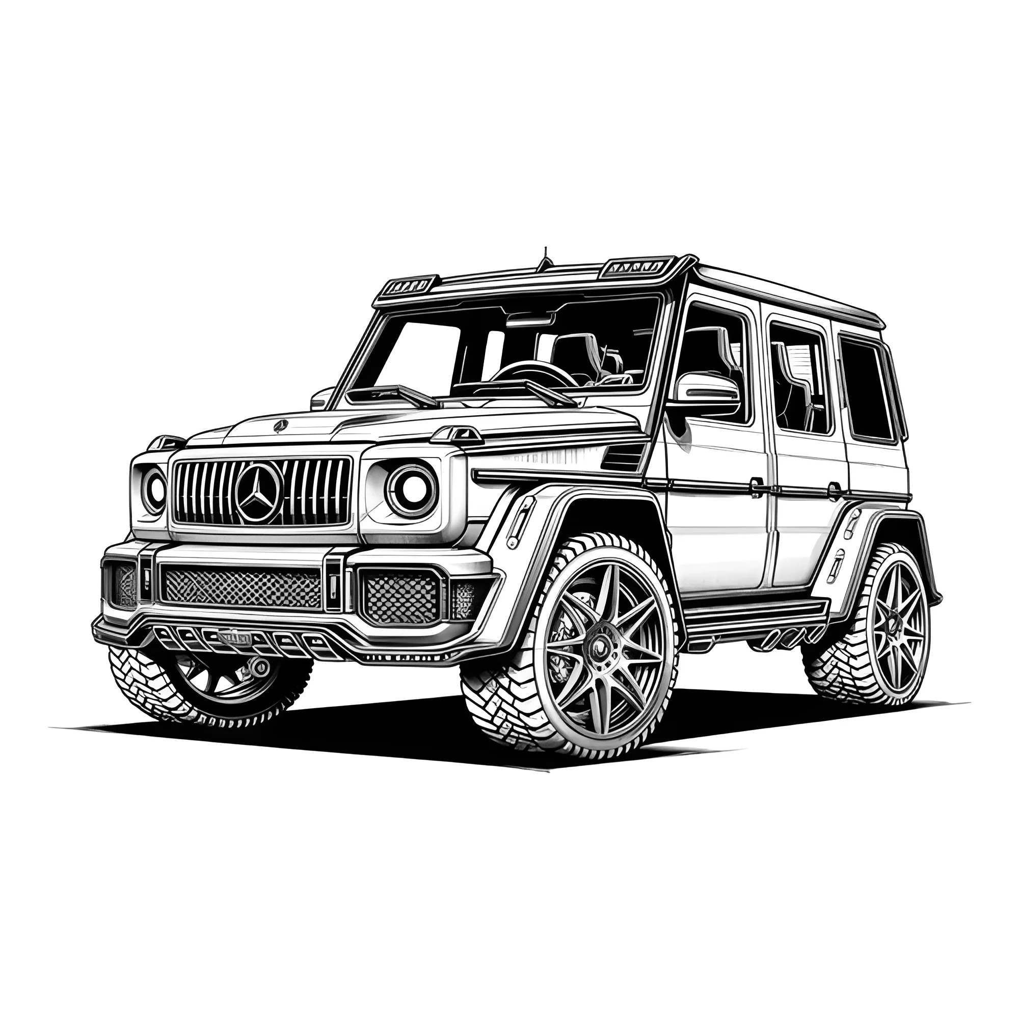 Мерседес Гелендваген G63 AMG Mansory P850 №4530. Раскраски для мальчиков по категориям. Джипы.