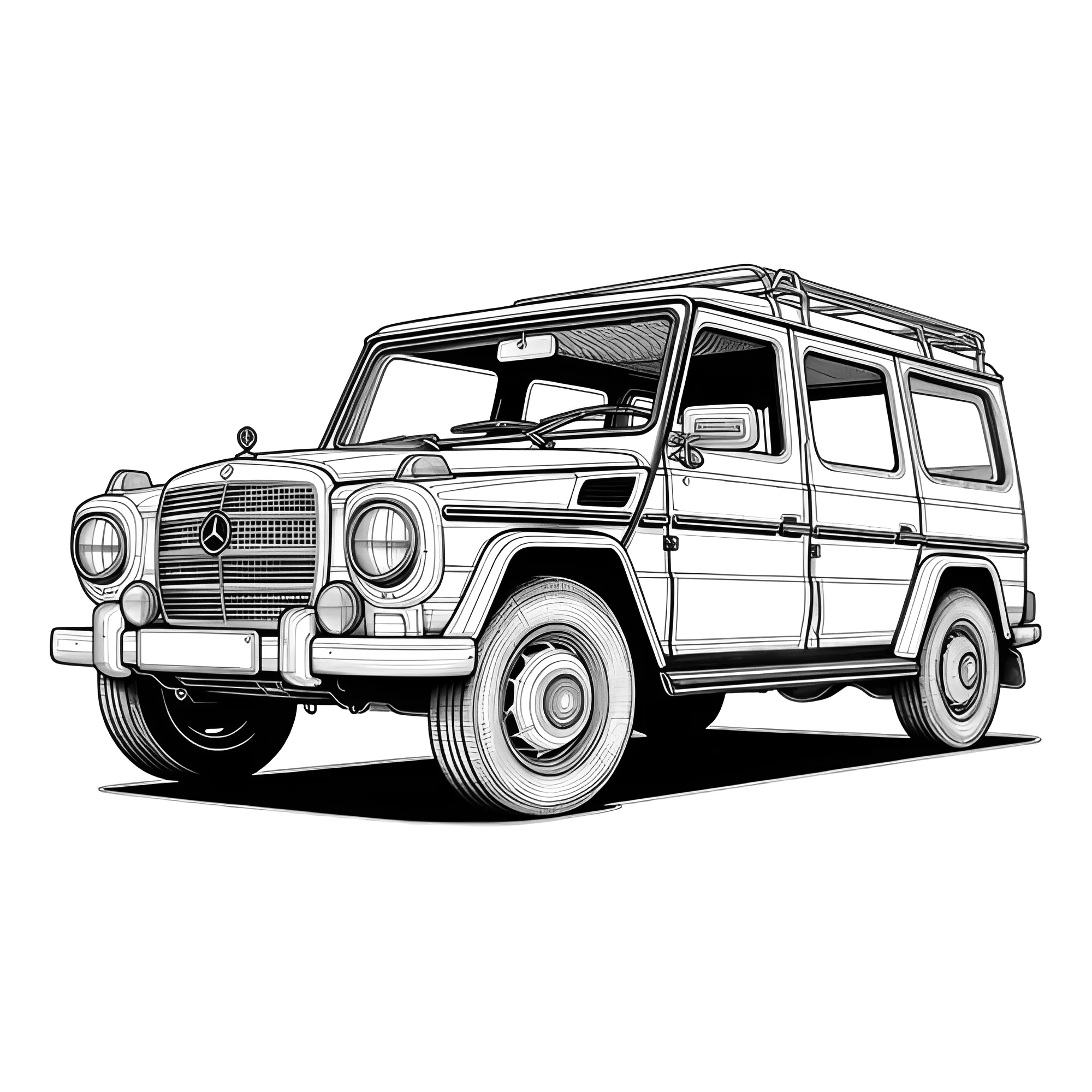 Старенький Гелендваген №4118. Раскраски машины по маркам. Гелендваген.