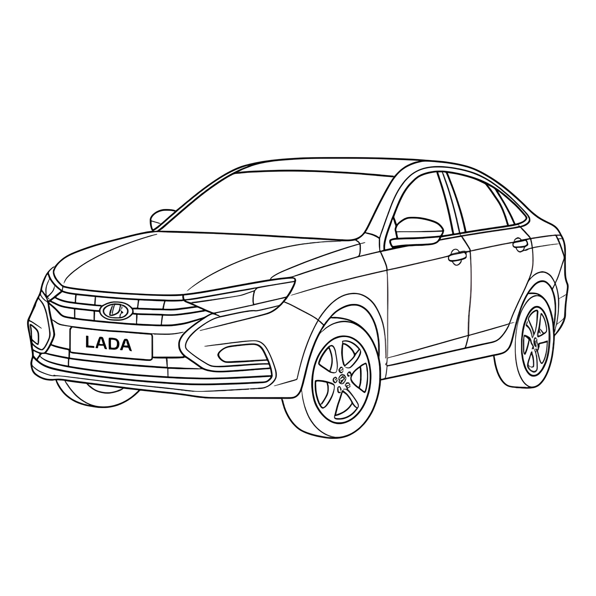 Лада (ВАЗ) Vesta №3368. Раскраски машины по маркам. Лада (Жигули).
