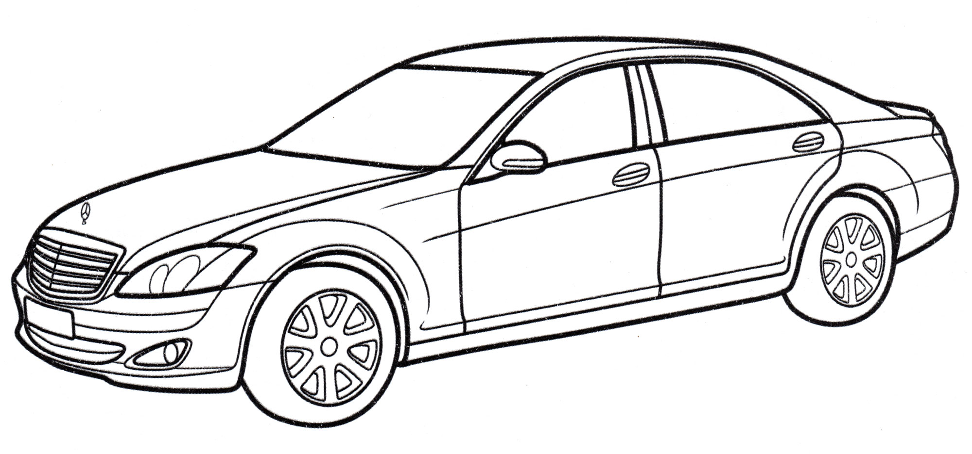 Mercedes S-class №4068. Раскраски машины по маркам. Мерседес.