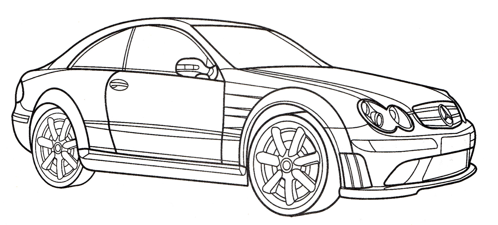Mercedes CLK 550 №4073. Раскраски машины по маркам. Мерседес.