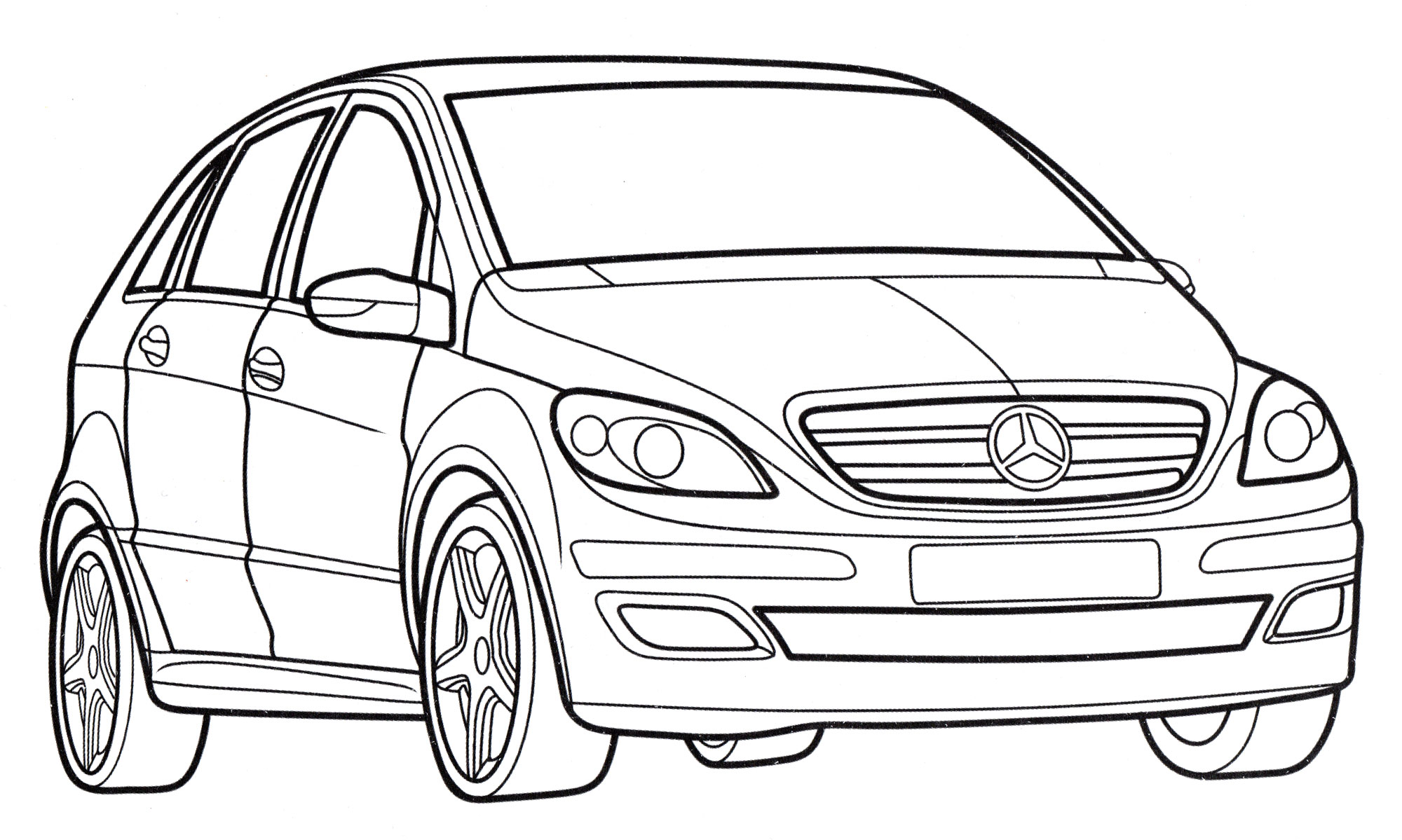 Mercedes B-class №4078. Раскраски машины по маркам. Мерседес.