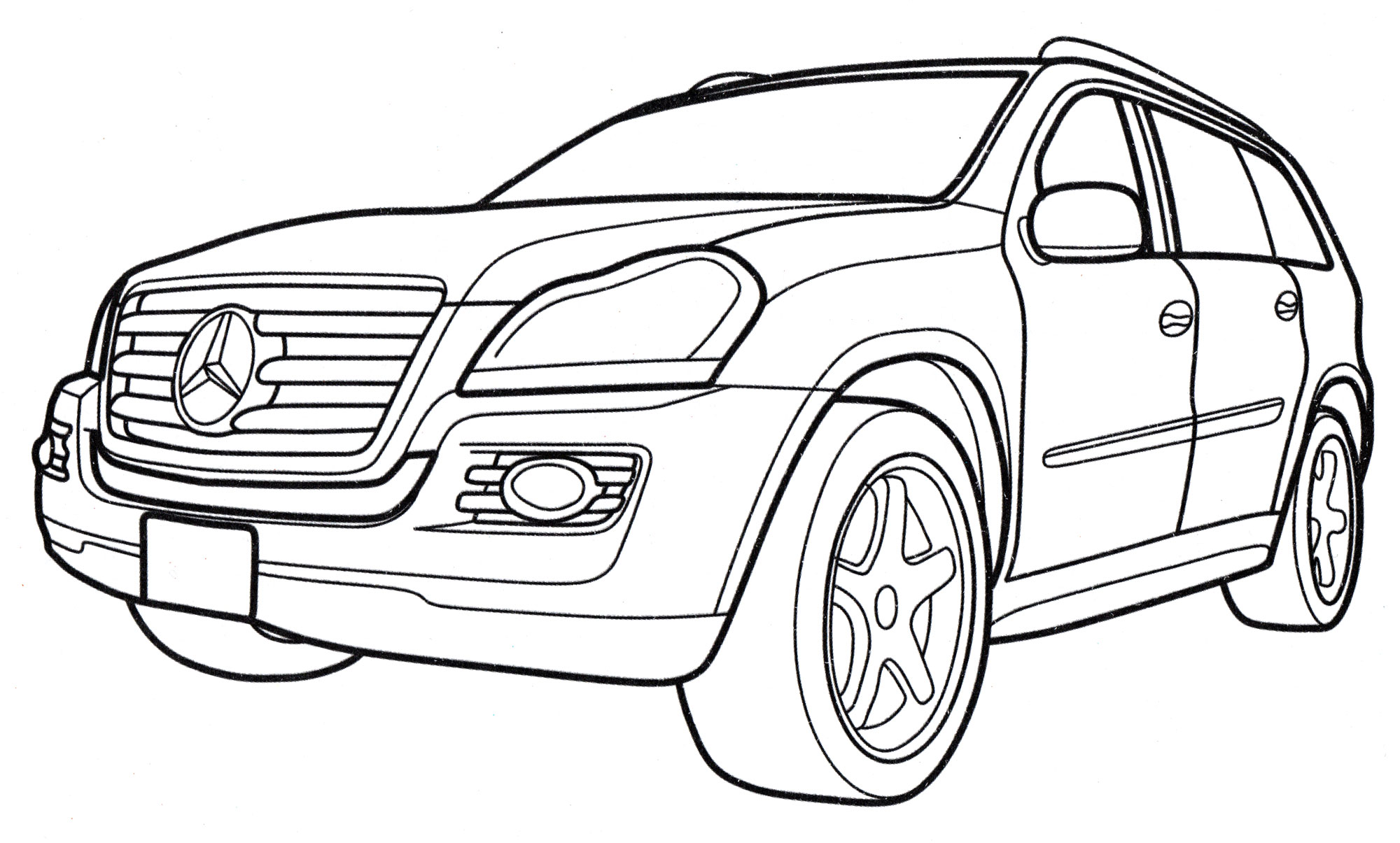 Mercedes GL-class №4081. Раскраски машины по маркам. Мерседес.