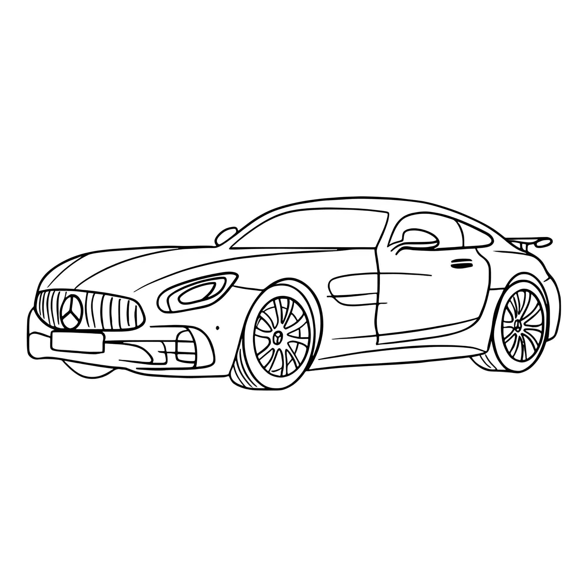 Простой Мерседес AMG GT №3969. Раскраски машины по маркам. Мерседес.