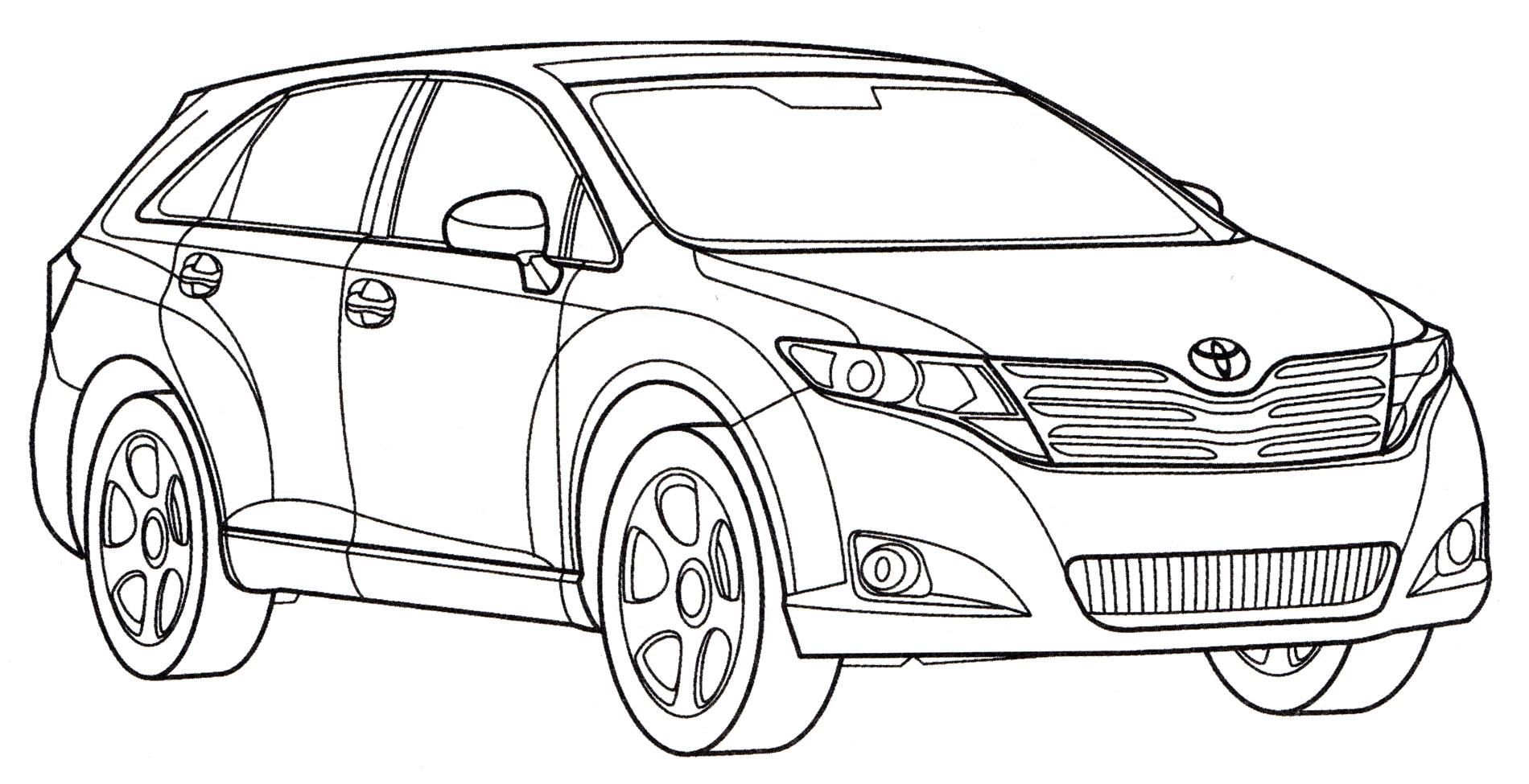 Toyota Venza №4193. Раскраски машины по маркам. Тойота (Toyota).