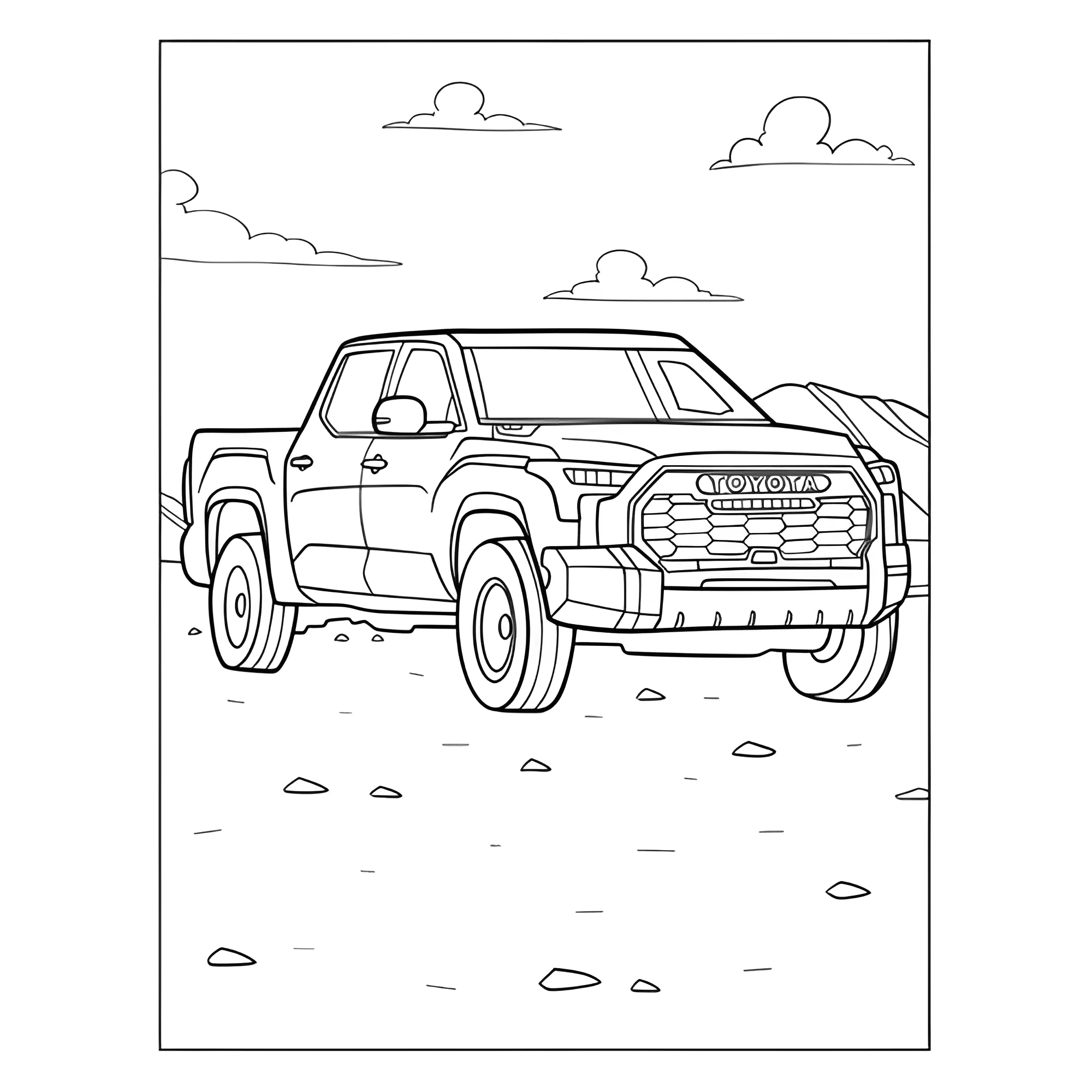 Внедорожный пикап Тойота Тундра №4140. Раскраски машины по маркам. Тойота (Toyota).