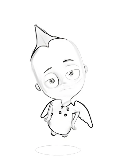 Ангел Беби летает над городом №13942. Раскраски из мультиков. Ангел Бэби.
