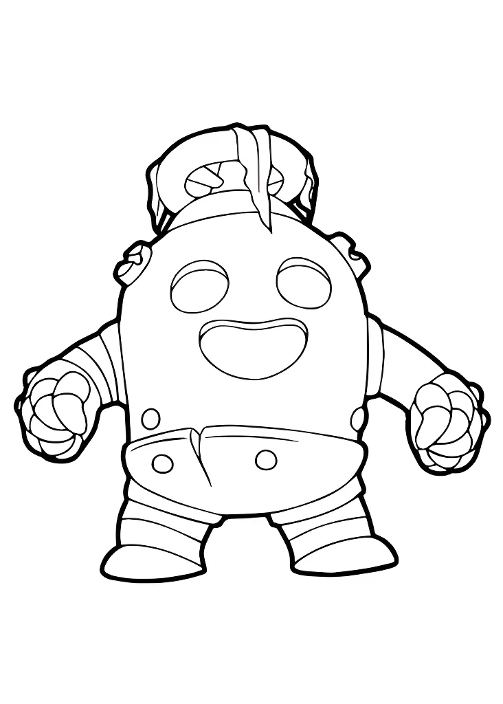Brawl Stars: персонаж Спайк №10527. Раскраски из мультиков. Бравл Старс.