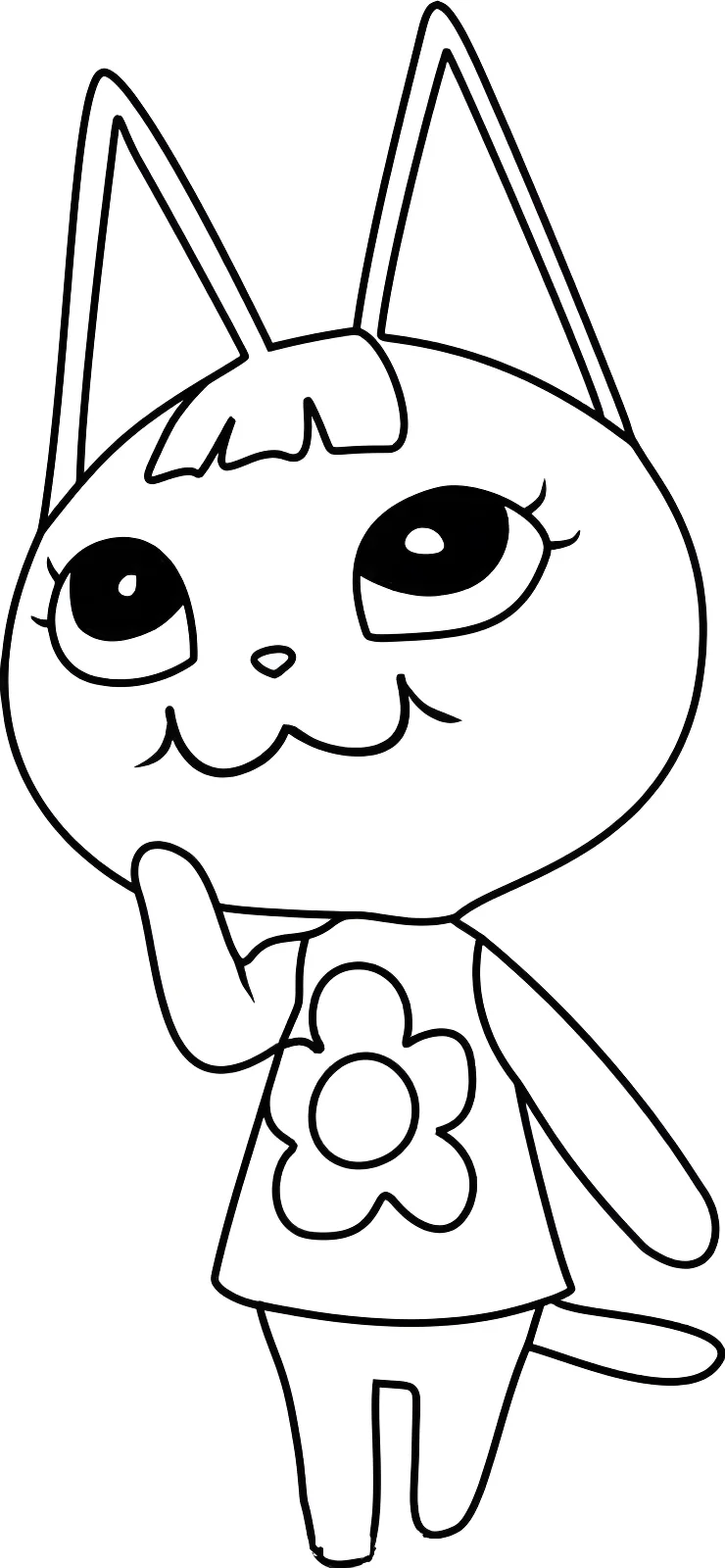 Hаскраска Оливии (Olivia) — кошки-жительницы из популярной видеоигры «Animal Crossing №11424. Раскраски из мультиков. Энимал кроссинг.
