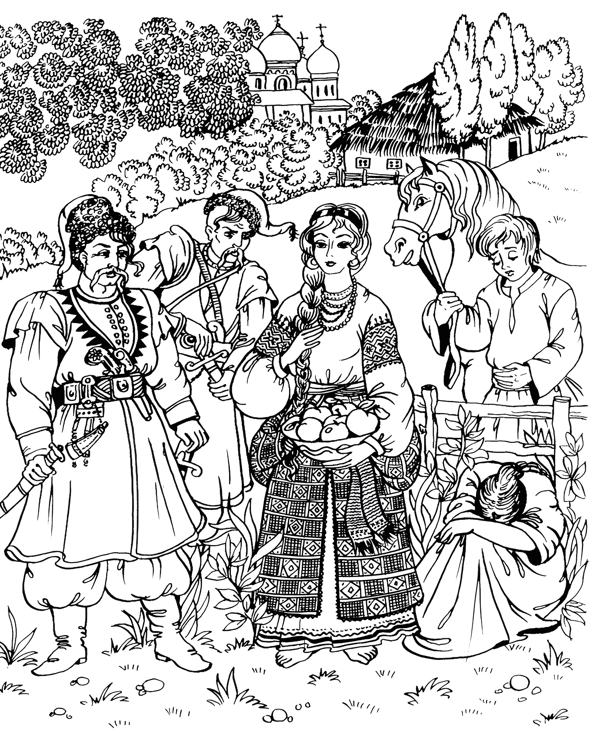 Казаки №14104. Раскраски из мультиков. Казаки.