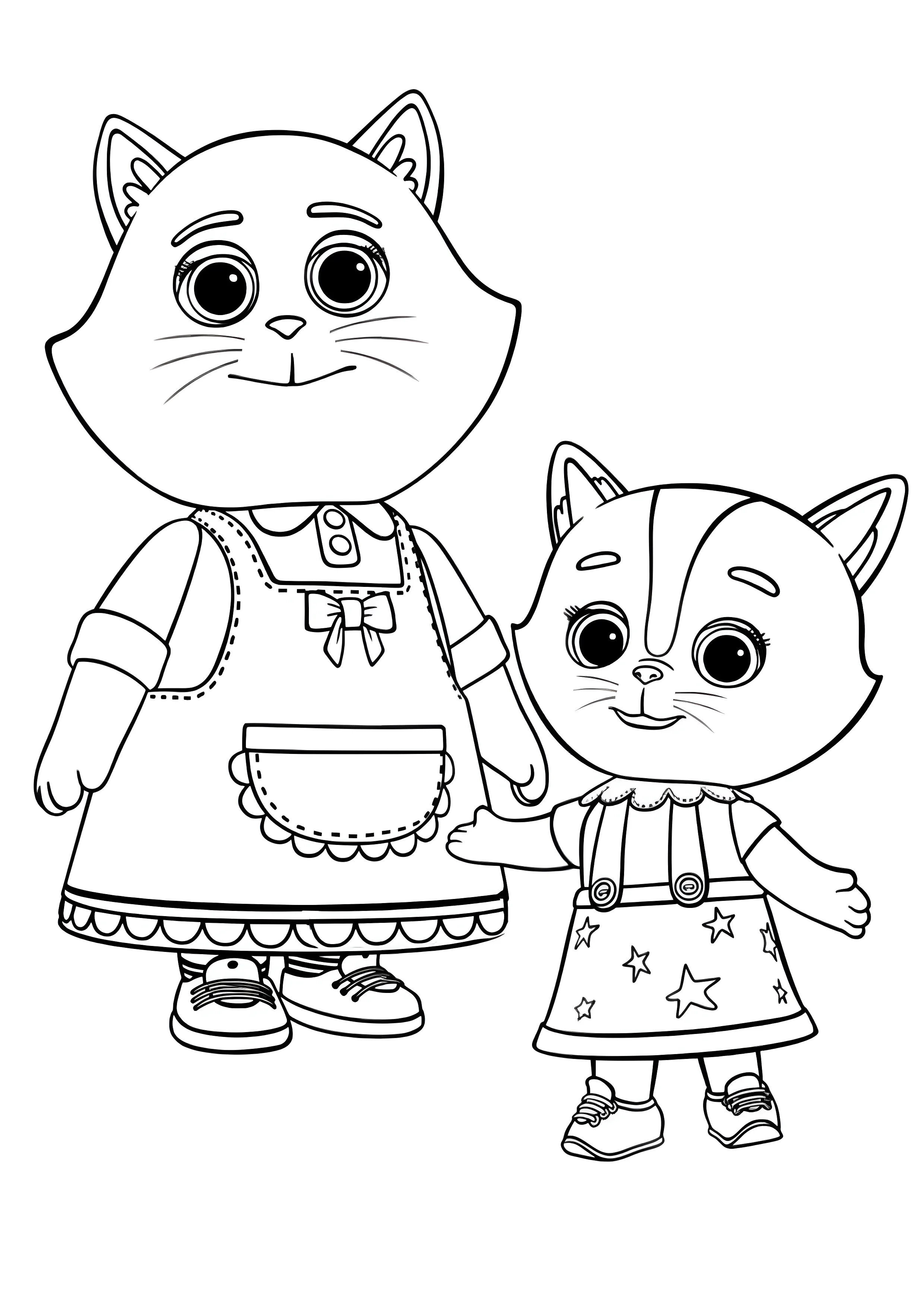 Кошечки-Собачки: мама кошка с дочкой №10386. Раскраски из мультиков. Кошечки-собачки.