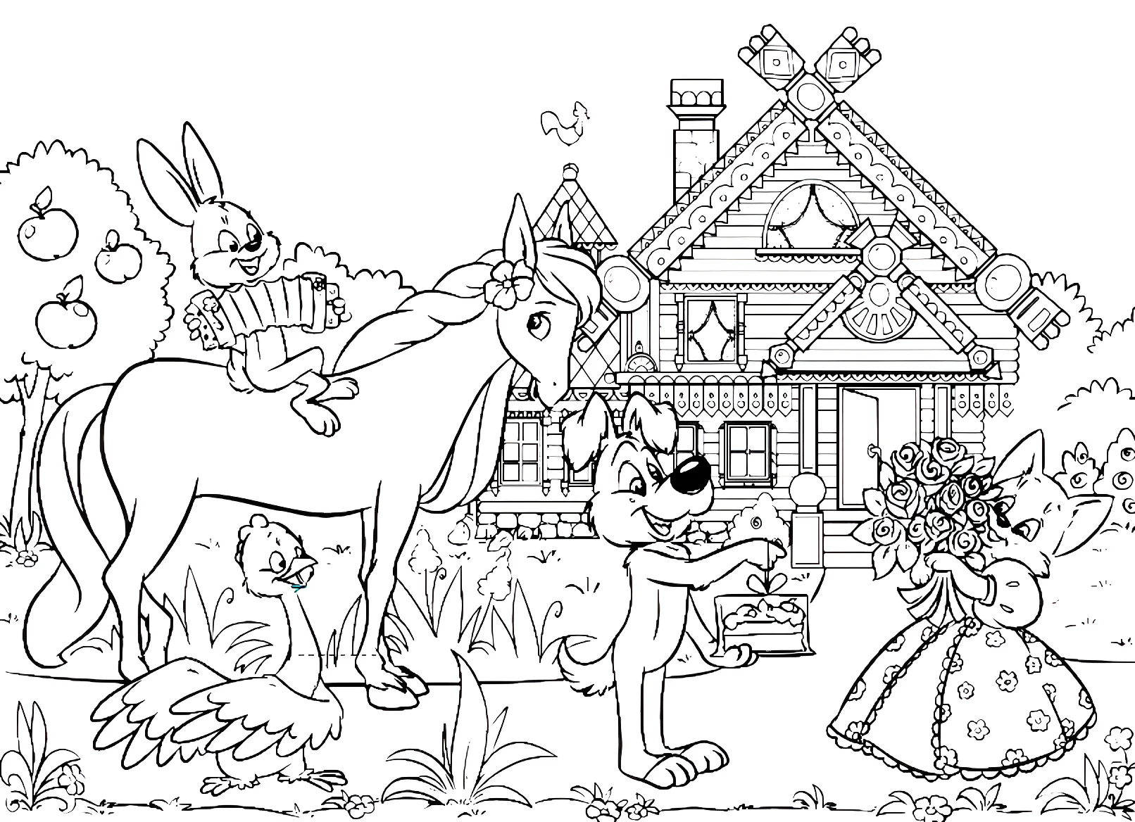 Кошкин дом: гости №13272. Раскраски из мультиков. Кошкин дом.