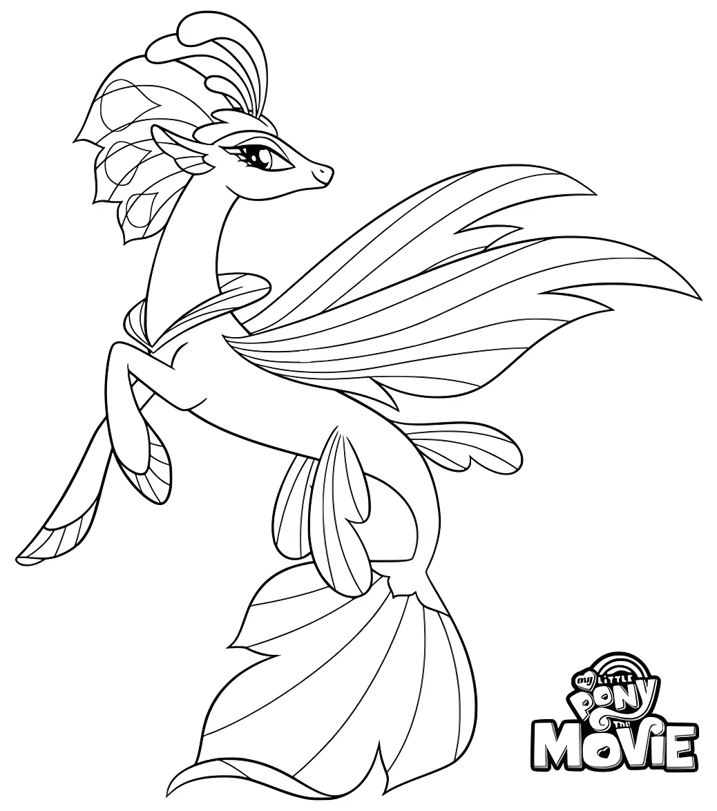 My Little Pony: раскраска Королевы Новы (Queen Novo) из анимационного фильма «My Little Pony в кино №11406. Раскраски из мультиков. Май литл пони в кино.