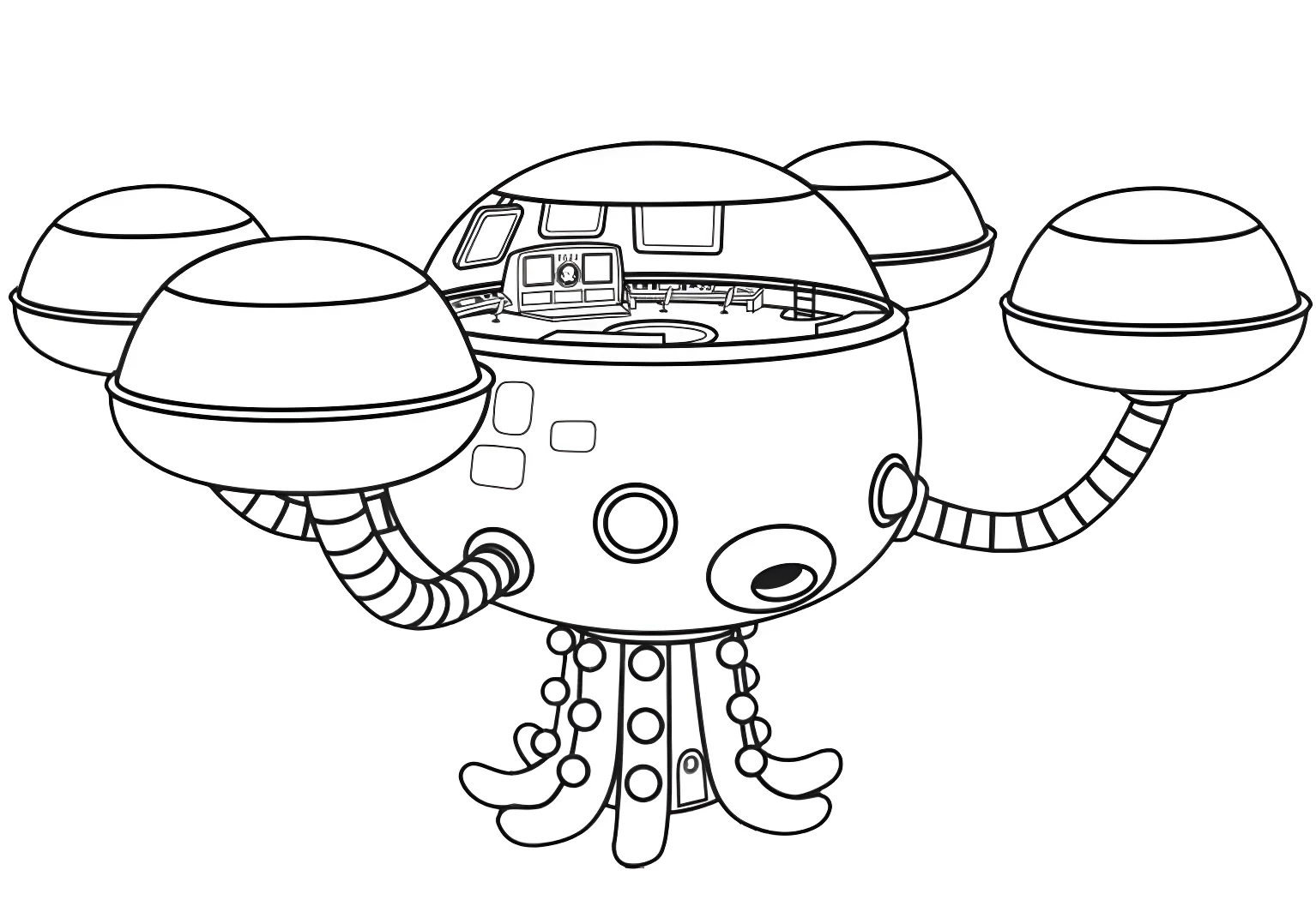 Главная подводная база «Октопод» (Octopod) из мультсериала «Октонавты №11798. Раскраски из мультиков. Октонавты.