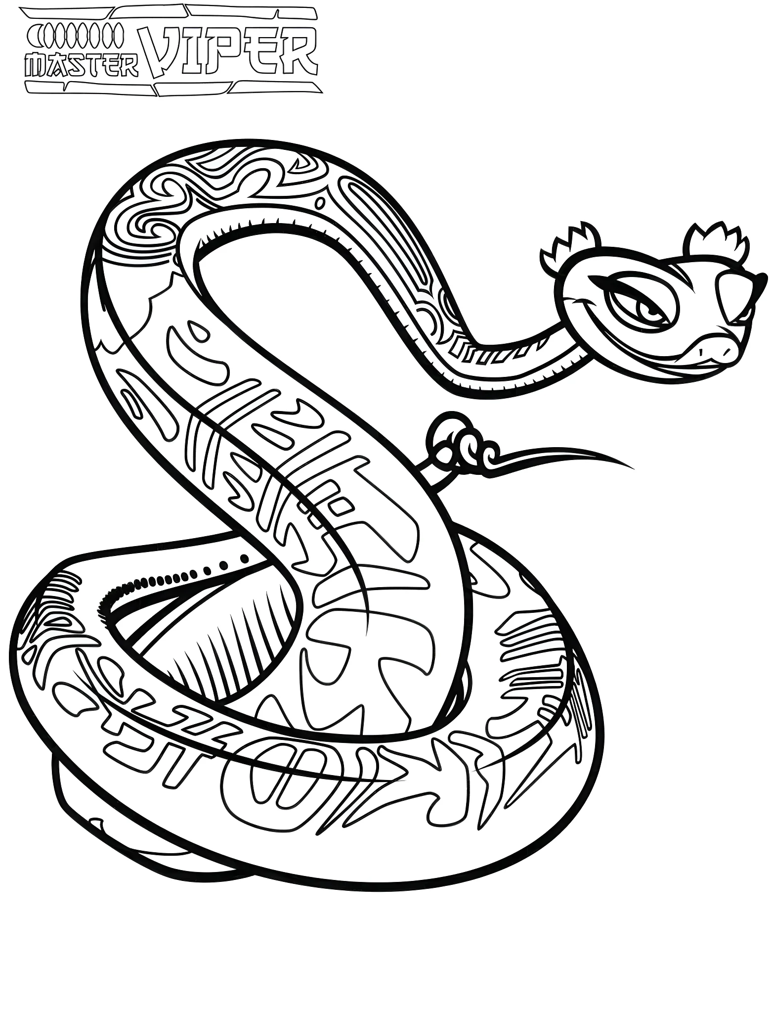 Мастер Гадюка (Master Viper) из анимационного фильма «Кунг-фу Панда №11595. Раскраски из мультиков. Панда.
