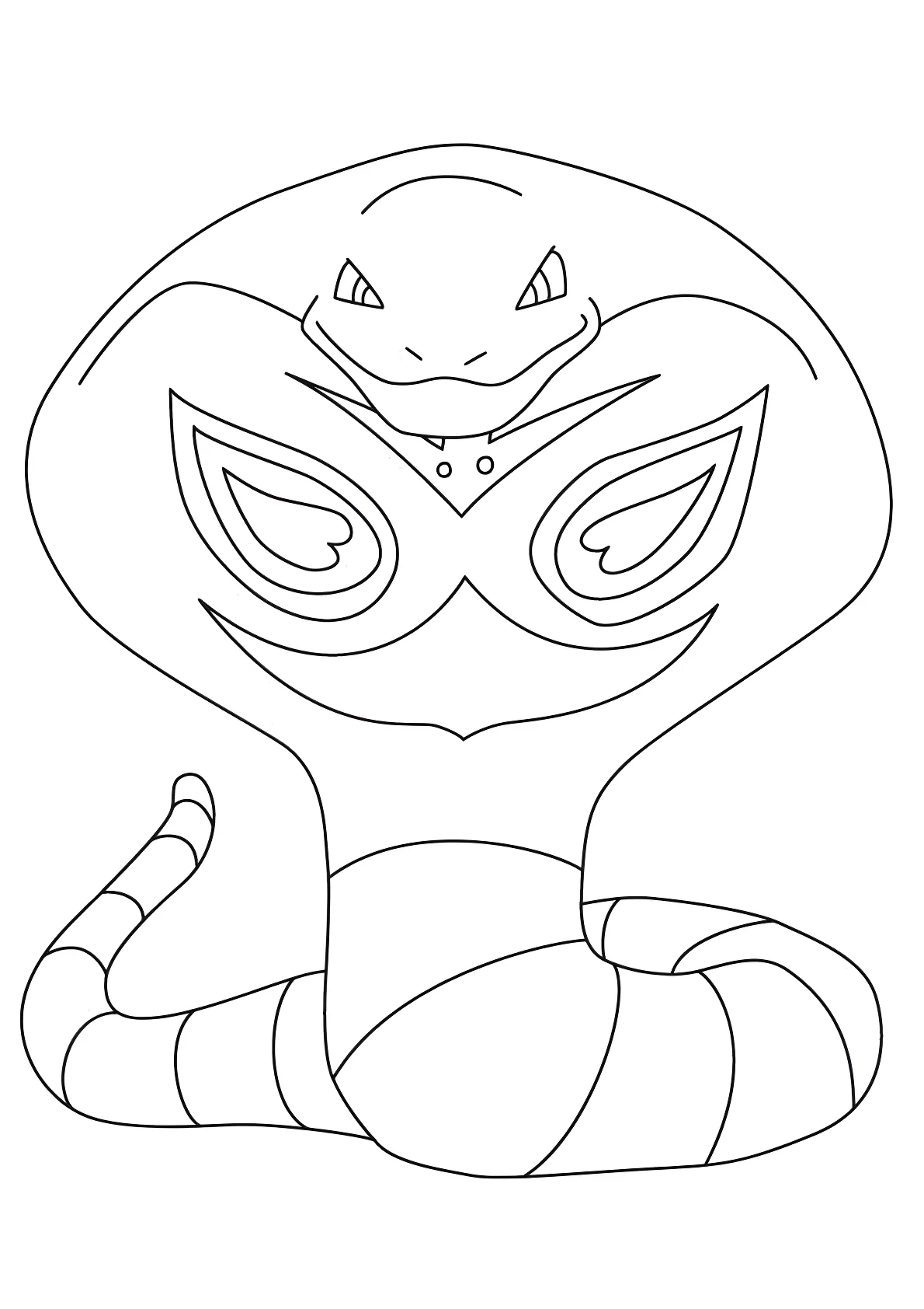 Раскраска с изображением покемона Арбока (Arbok №11152. Раскраски из мультиков. Покемон.
