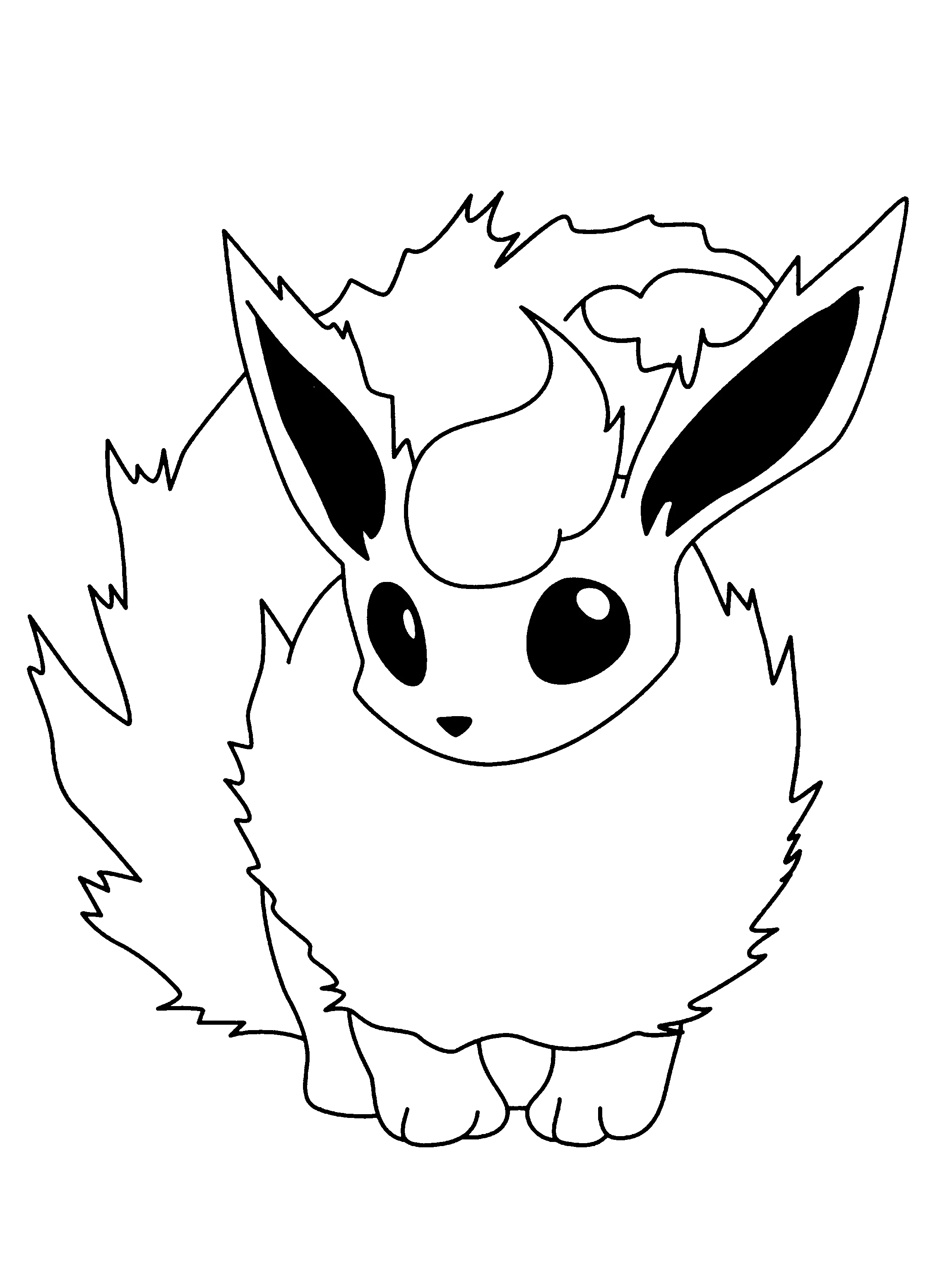 Раскраска с покемоном Флареоном (Flareon) из первого поколения №11155. Раскраски из мультиков. Покемон.