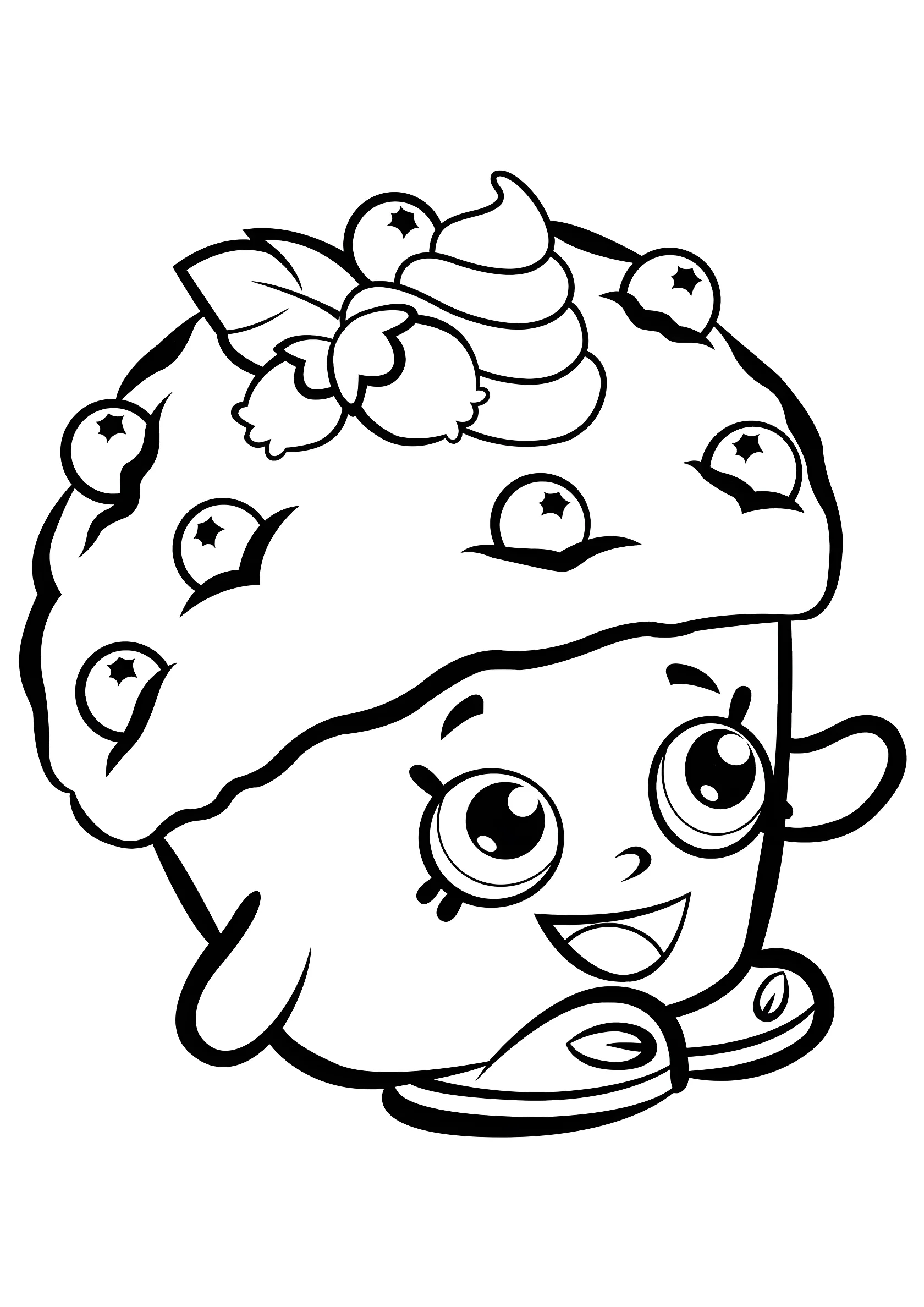 Малыш Кекс (или Мини Маффин) из популярной линейки игрушек Shopkins №10665. Раскраски из мультиков. Шопкинс.