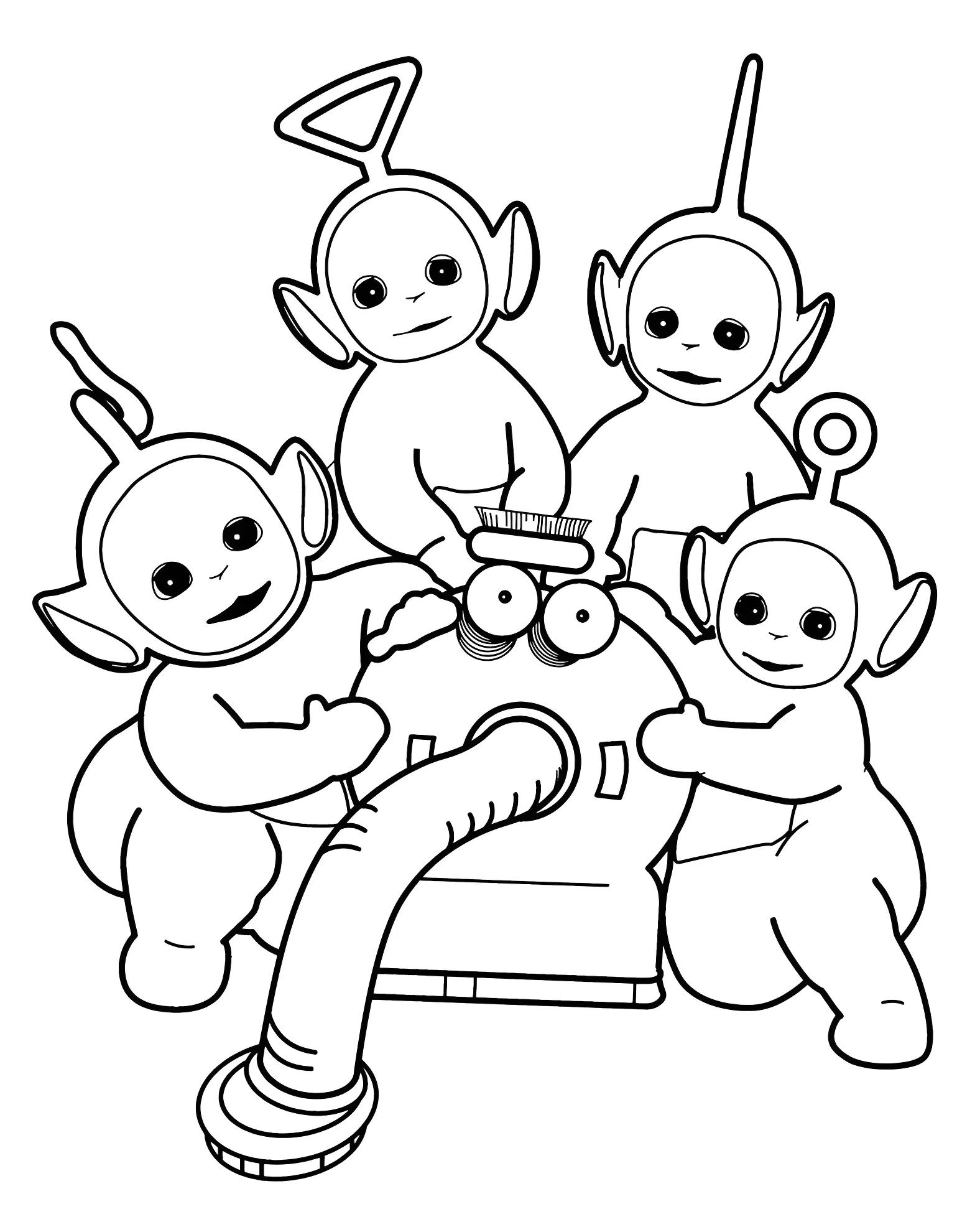 Телепузики играют с Нори №12591. Раскраски из мультиков. Телепузики.