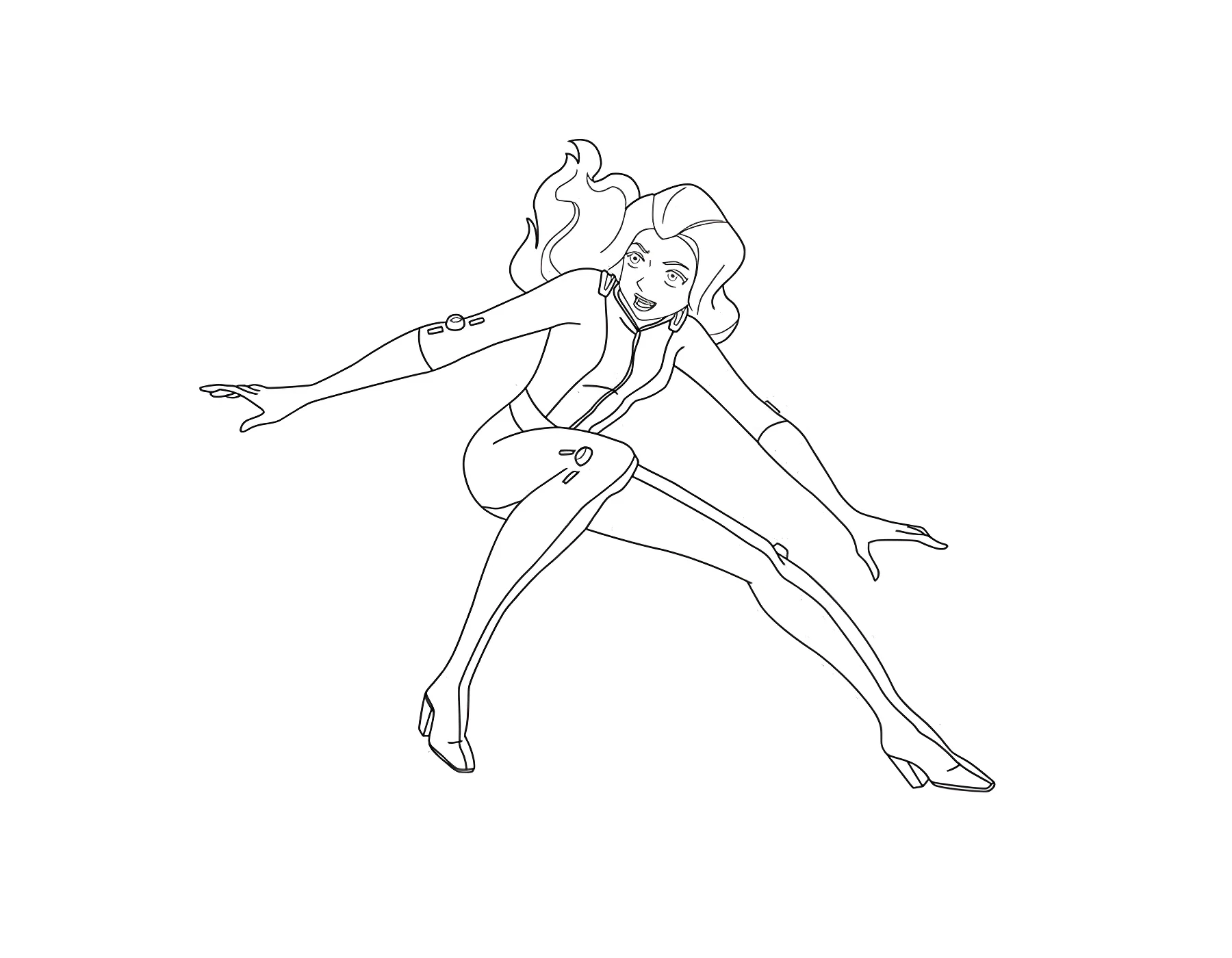 Сэм (Саманта Симпсон) — одна из главных героинь известного мультсериала «Totally Spies!» (Абсолютные шпионки №13188. Раскраски из мультиков. Тотали спайс.