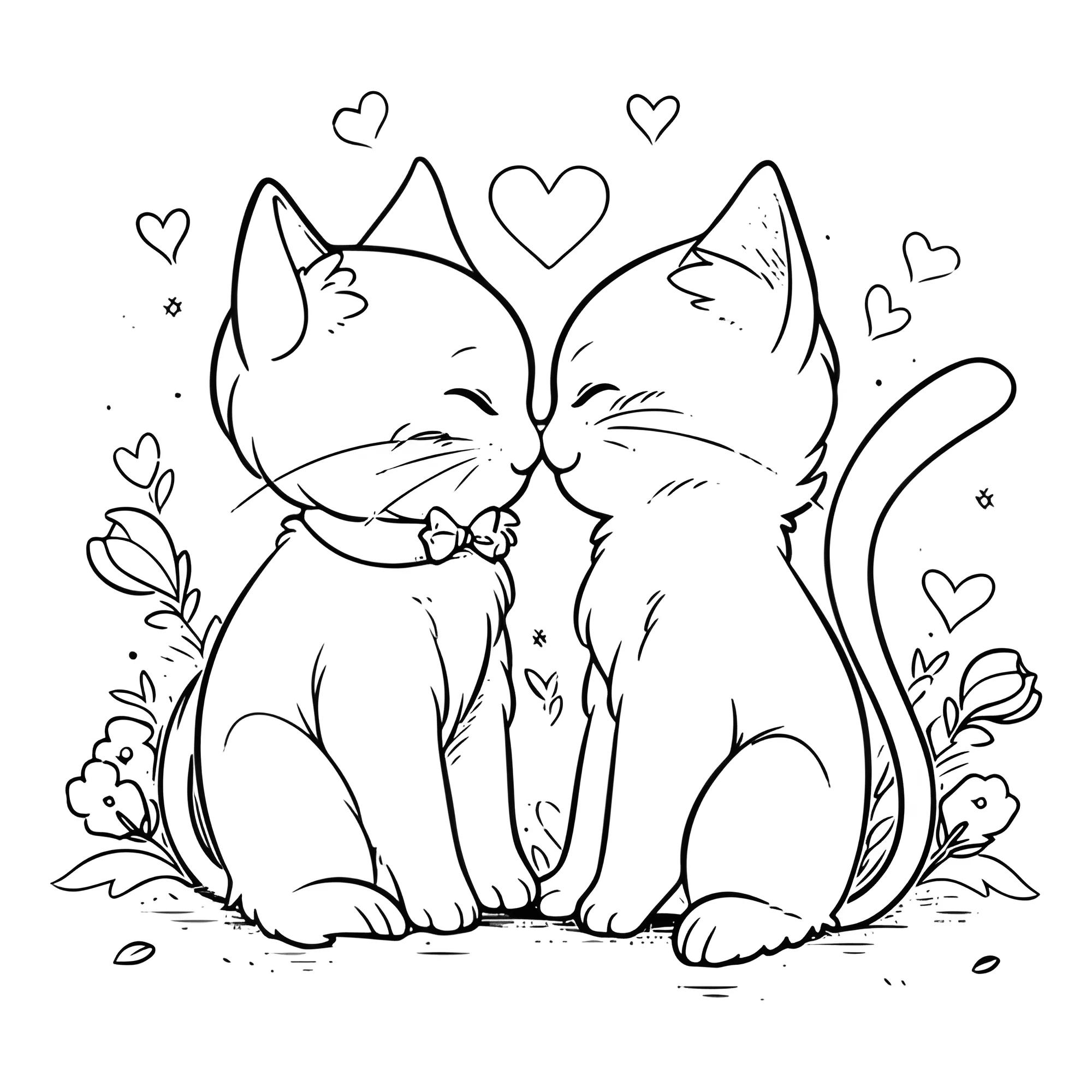 Милые котята №14889. Раскраски из мультиков. Аниме.