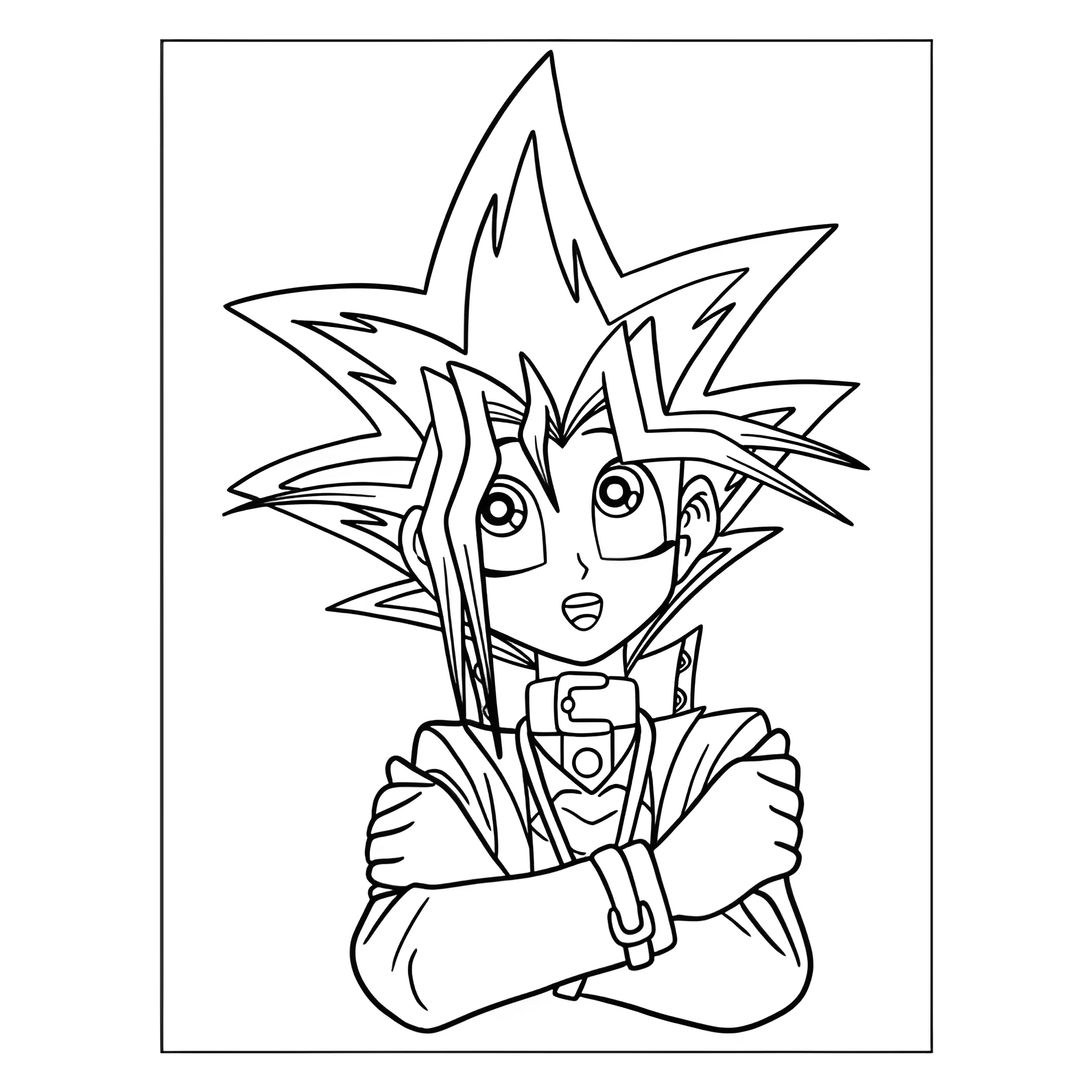 Юги Муто из Yu Gi Oh №15229. Раскраски из мультиков. Аниме.