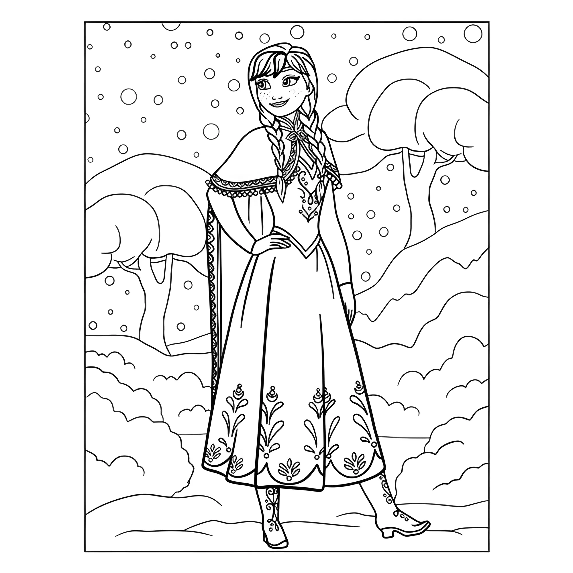 Сестра Эльзы - Анна №14626. Раскраски из мультиков. Холодное сердце.