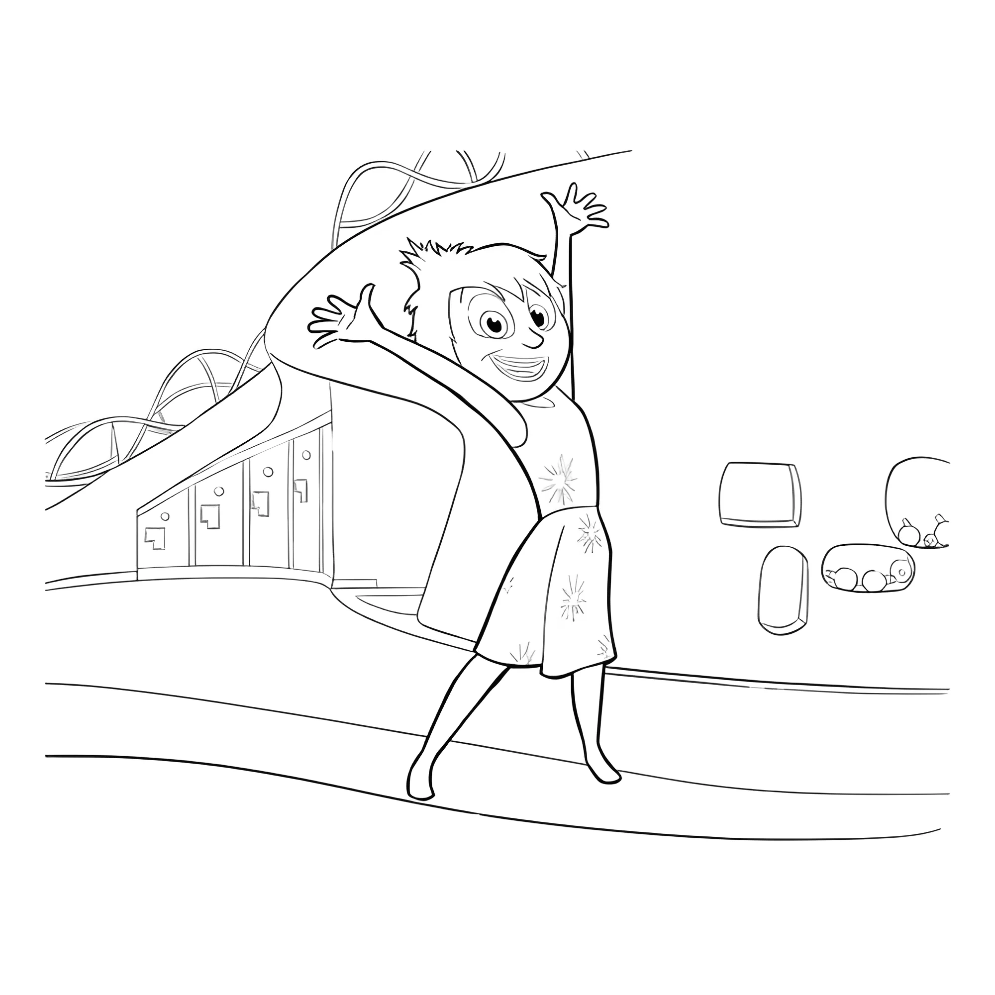 Эмоция Радость из Головоломки №16415. Раскраски из мультиков. Головоломка.