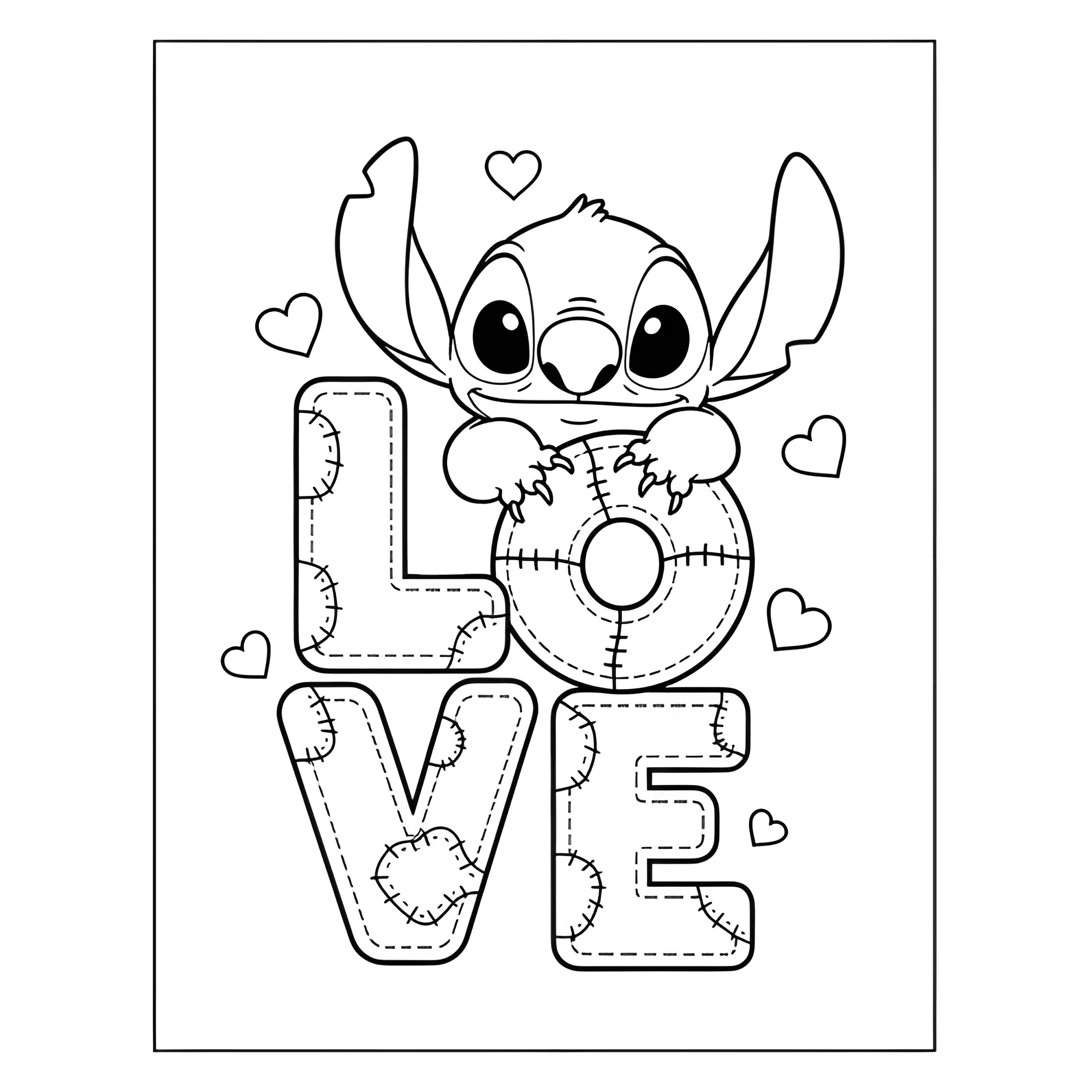 Стич & love №14329. Раскраски из мультиков. Лило и стич.