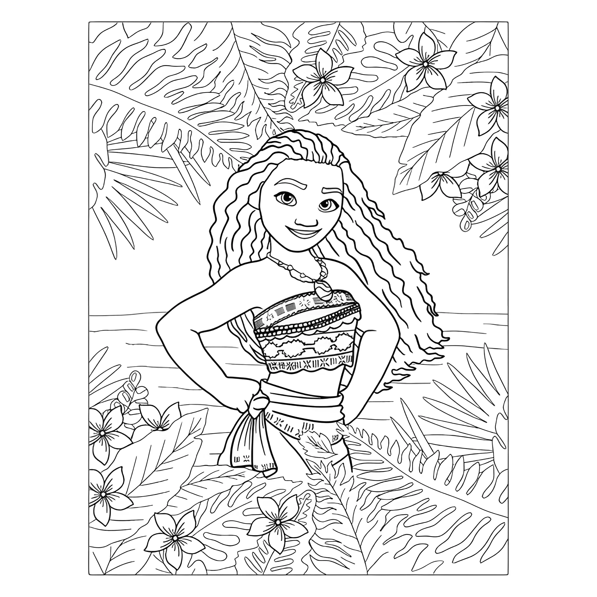 Моана дочь вождя №16217. Раскраски из мультиков. Моана.