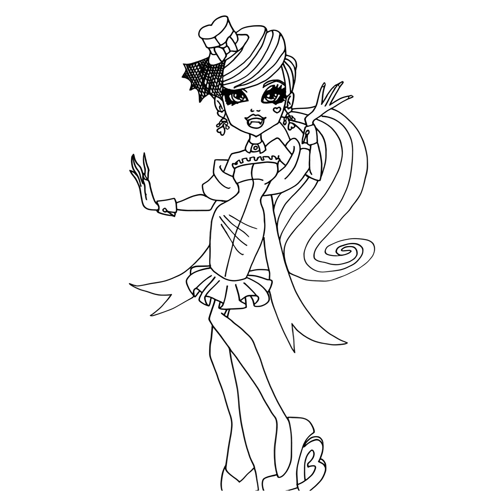 Дракулаура Monster High №15777. Раскраски из мультиков. Монстр хай.