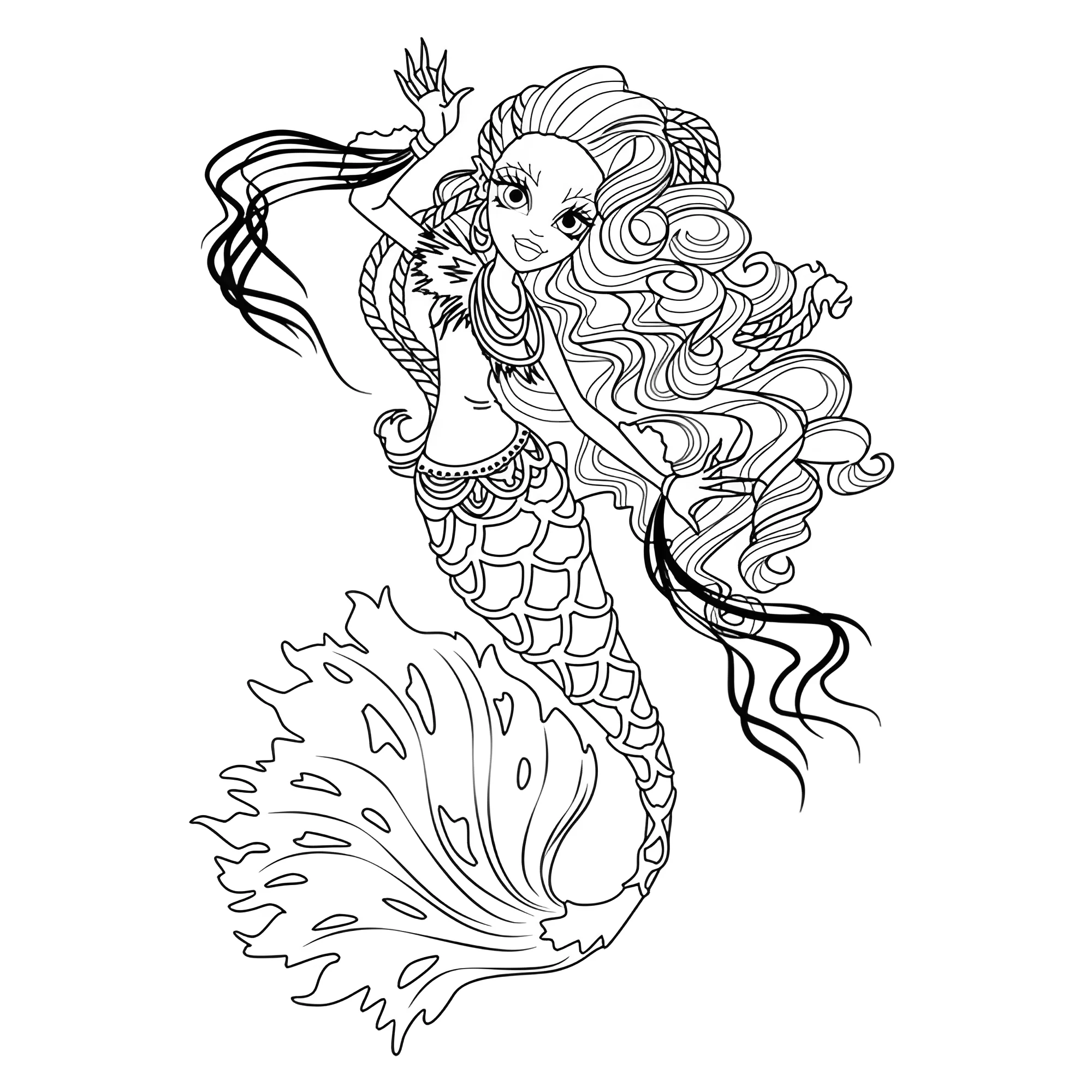 Сирена Фон Бу (Sirena Von Boo №15705. Раскраски из мультиков. Монстр хай.