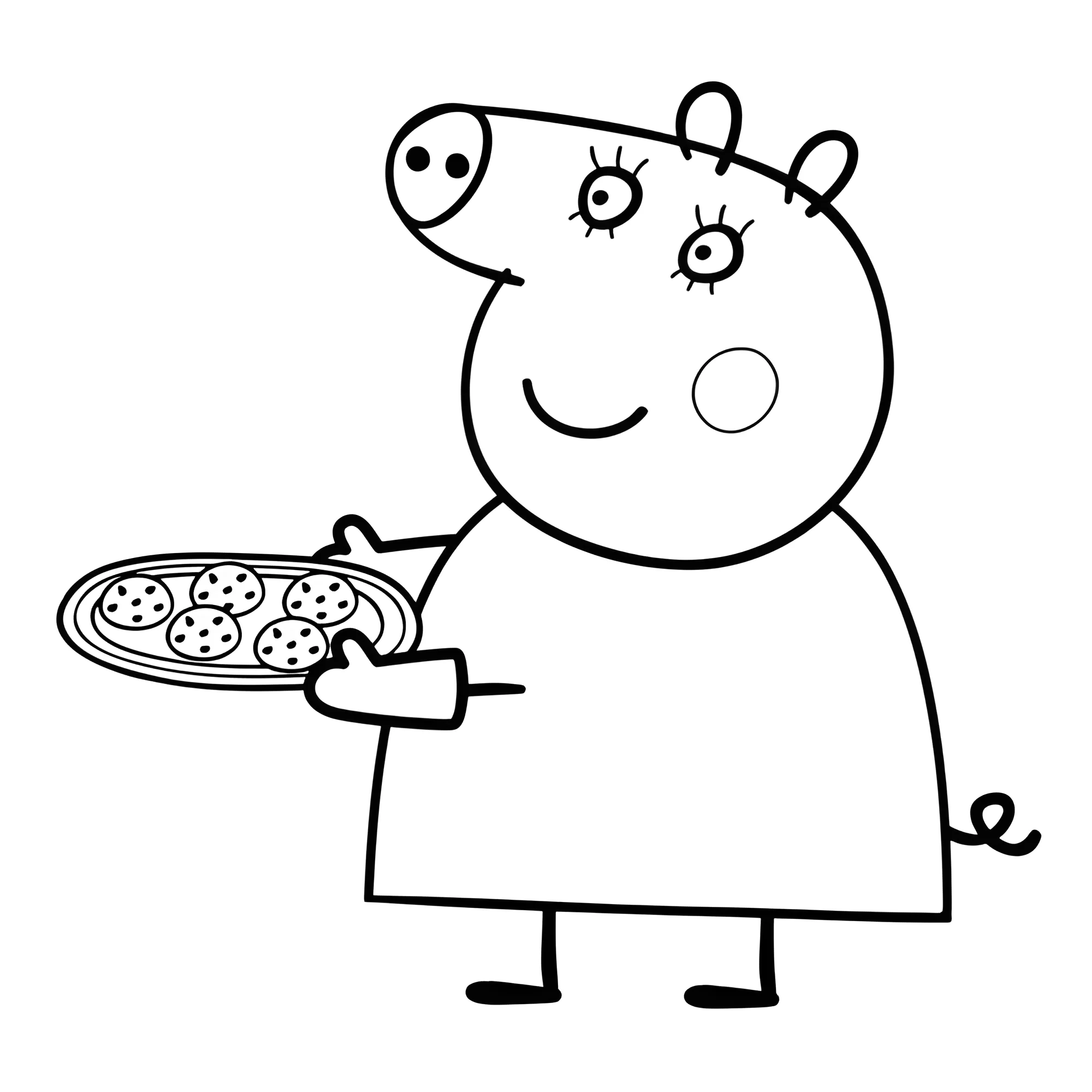Мама Свинка испекла печенье №15853. Раскраски из мультиков. Свинка пеппа.