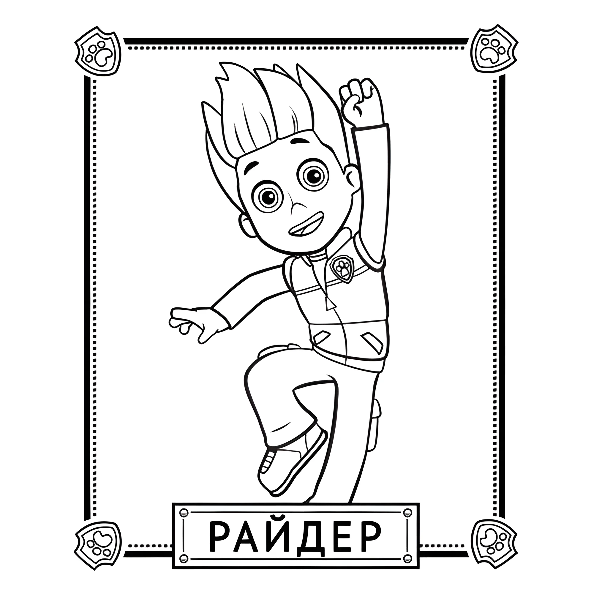 Райдер №14217. Раскраски из мультиков. Щенячий патруль.