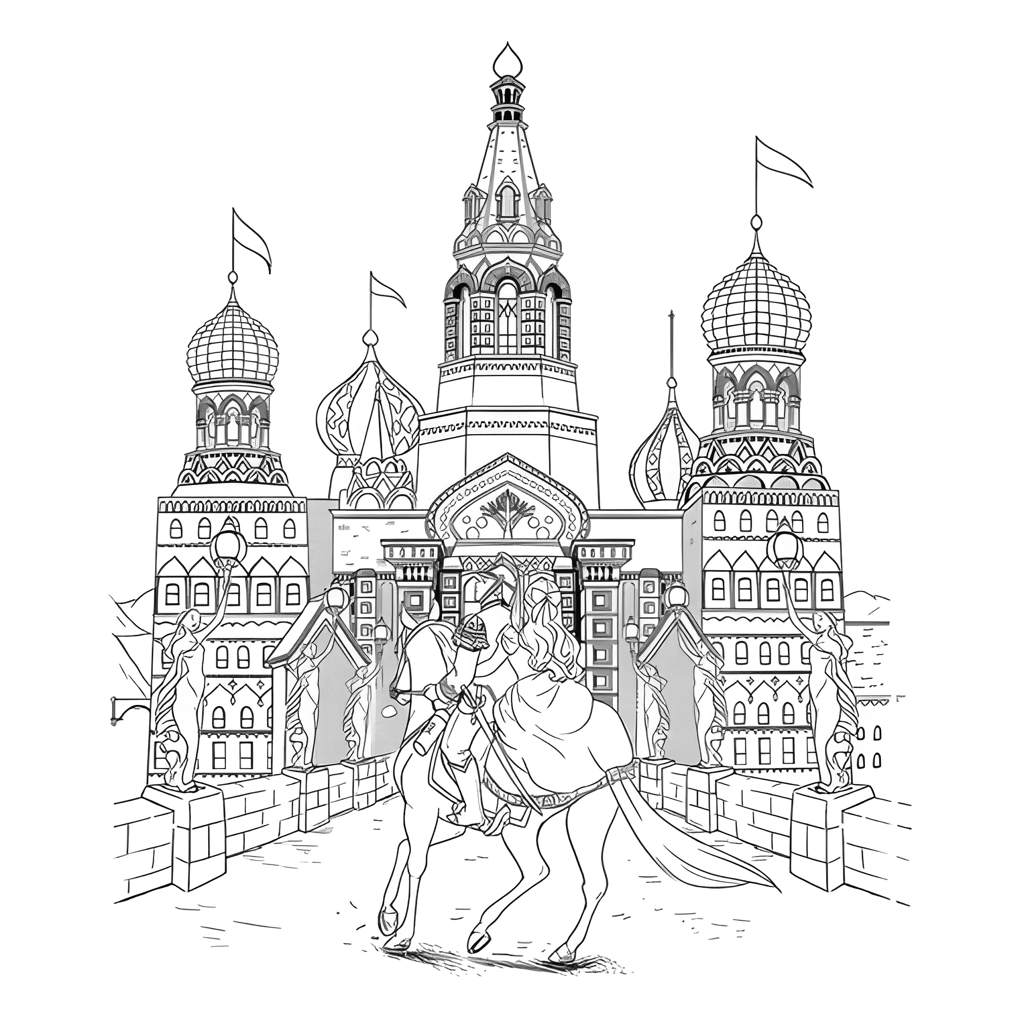 Филипп везёт Клару в замок №17460. Раскраски из мультиков. Щелкунчик.