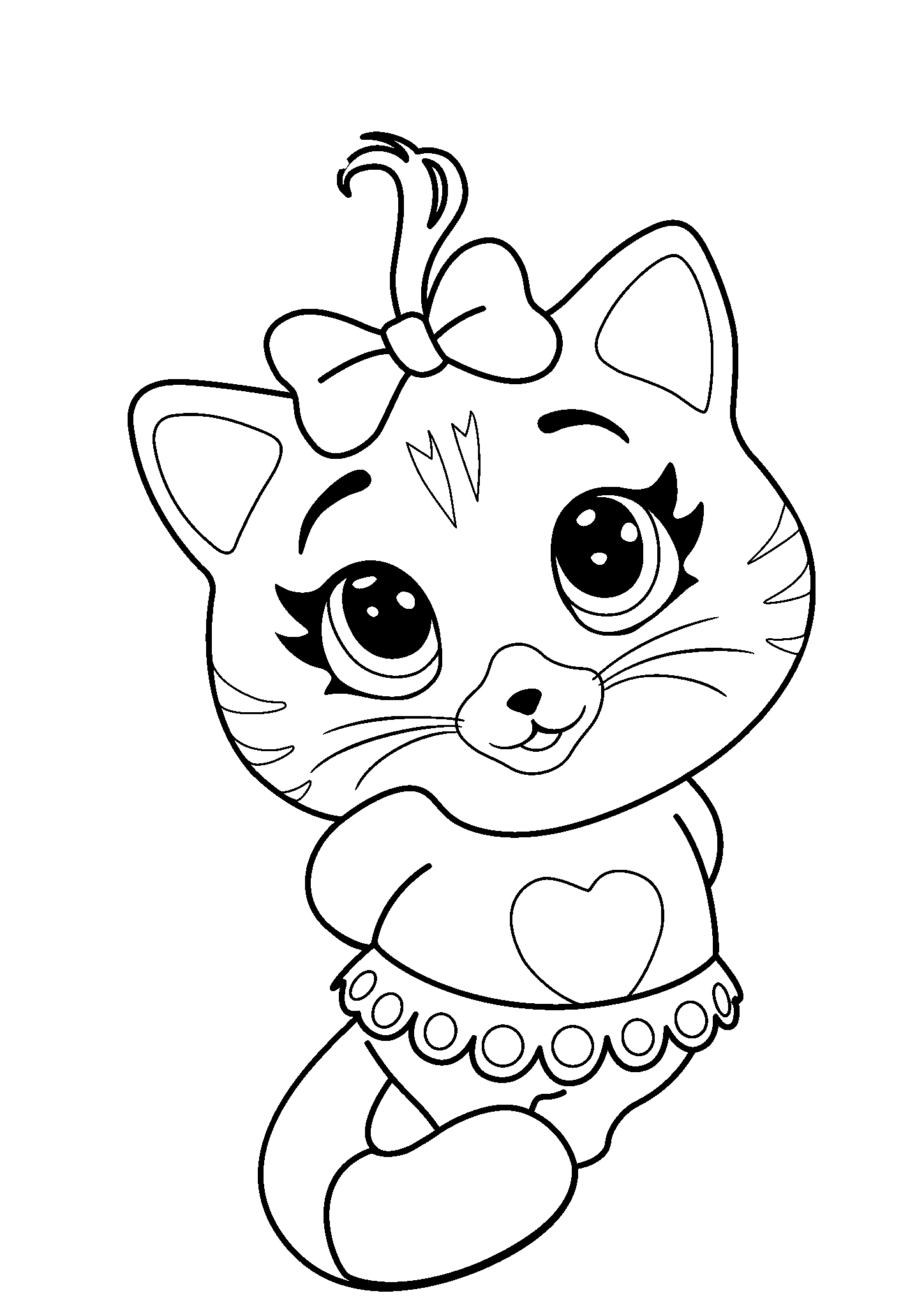 Милашечка кошечка №2858. Популярные раскраски. Коты, кошки, котята.