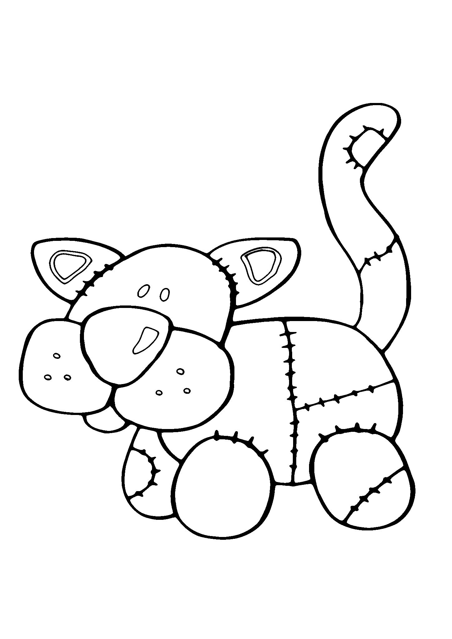 Плюшевый кот №2862. Популярные раскраски. Коты, кошки, котята.