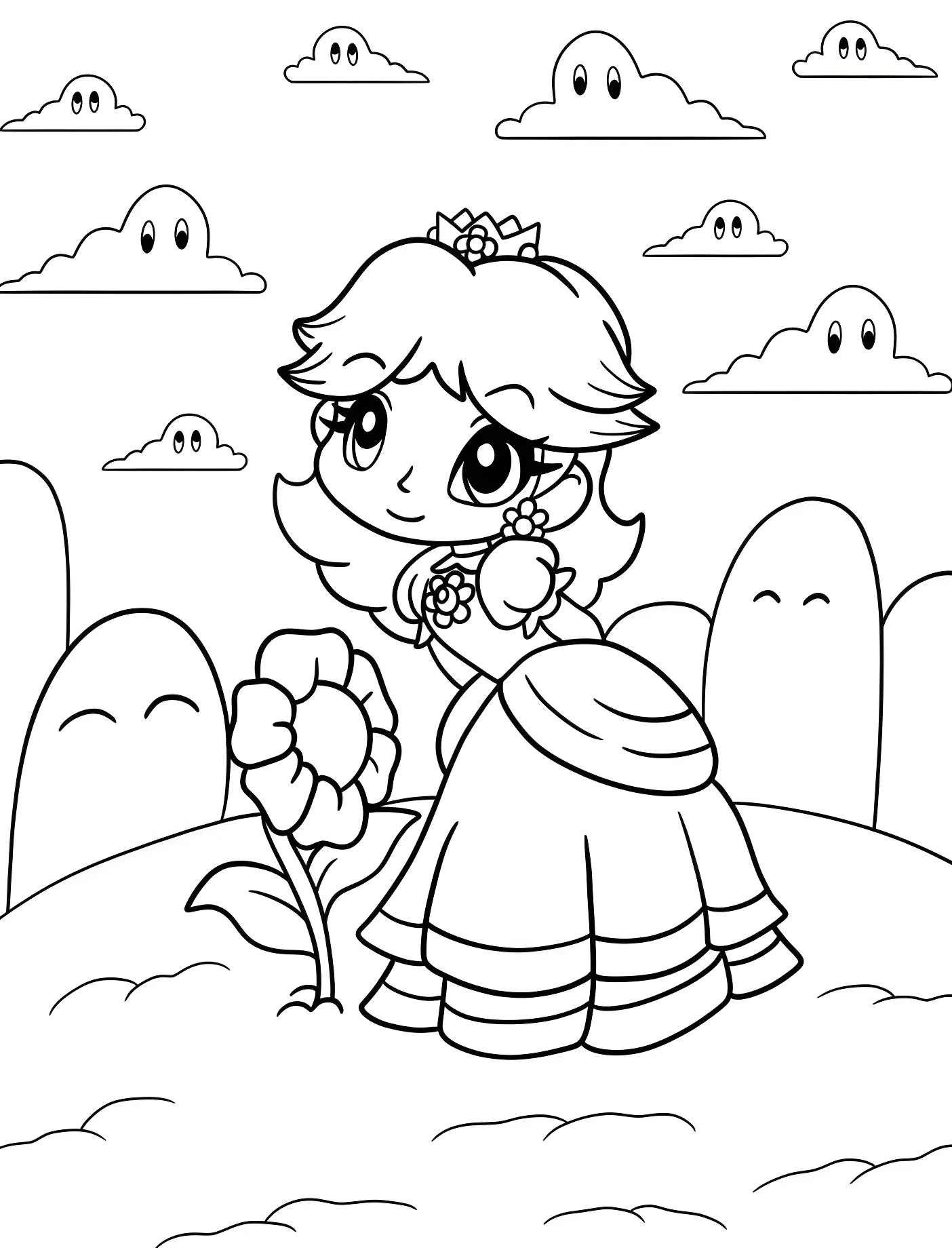 Принцесса Дейзи с подсолнухом №11275. Принцессы. Принцесса Дейзи (Super Mario).