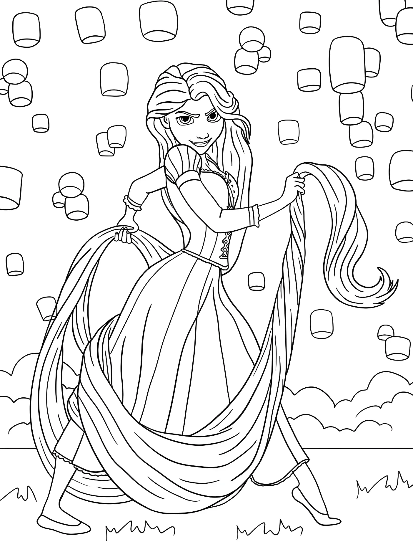 Принцесса Рапунцель в динамичной позе №11029. Принцессы. Принцессы Disney (Disney Princess).