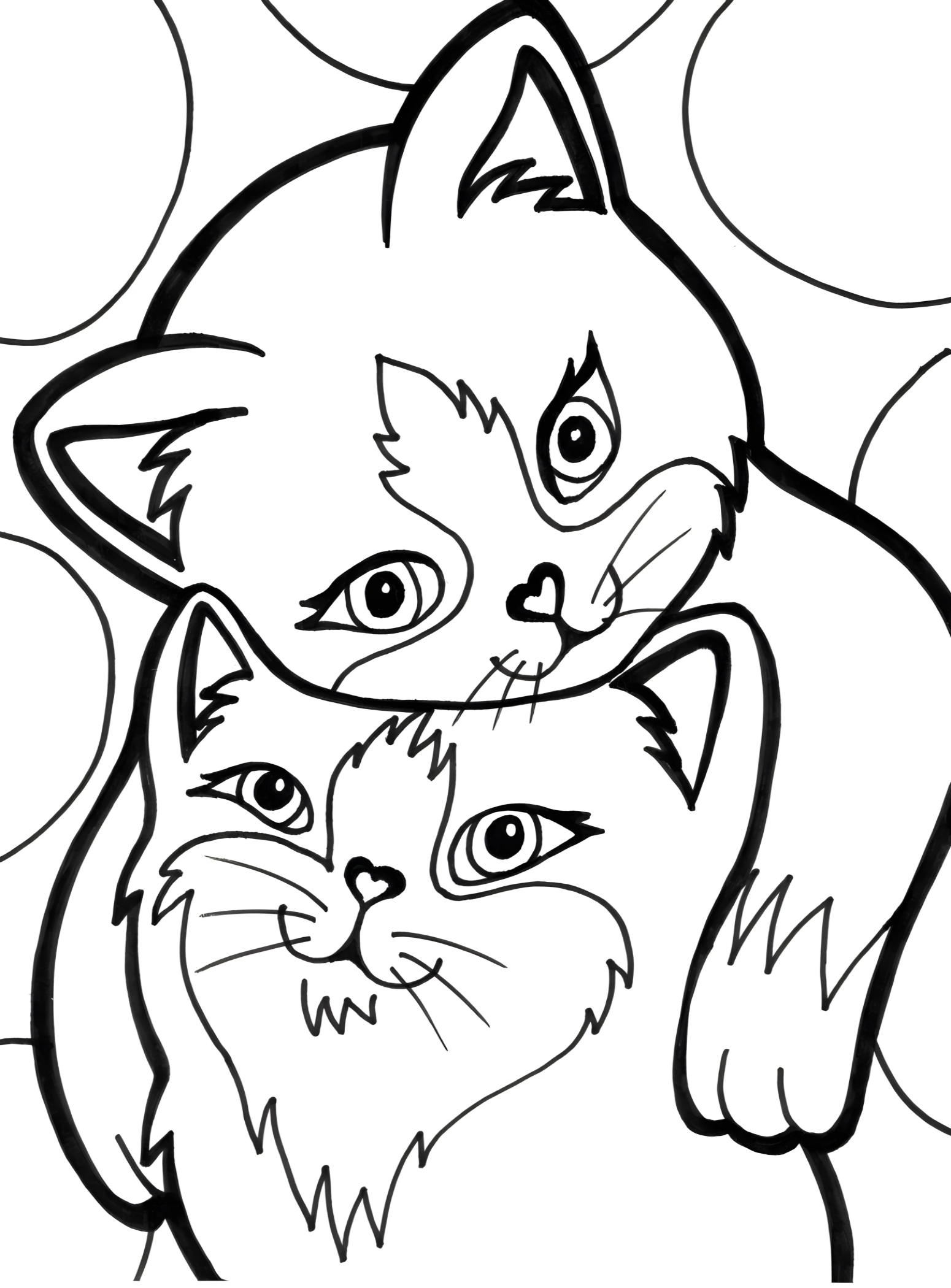 Котя и киса №2888. Раскраски для девочек по категориям. Котики.