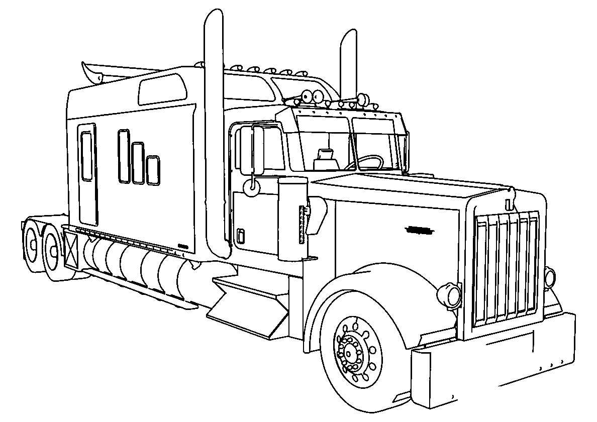 Kenworth w900 №133. Раскраски для мальчиков по категориям. Грузовики.