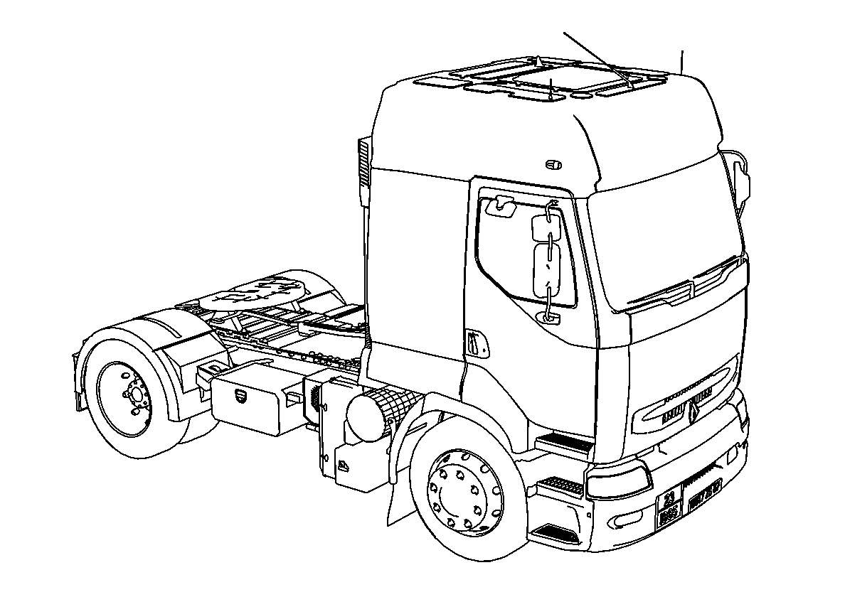Renault Premium 420 Long Vehicle №134. Раскраски для мальчиков по категориям. Грузовики.