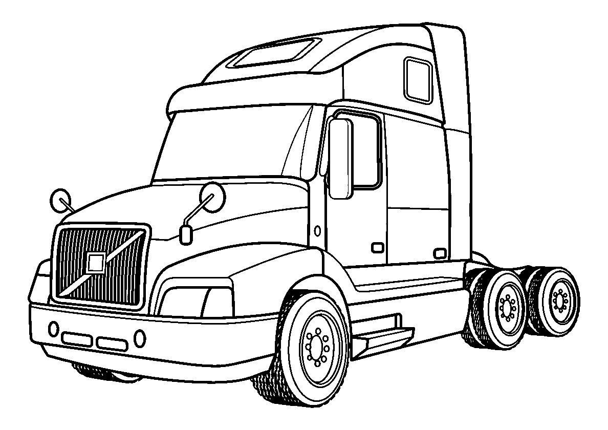 Тягач Volvo №147. Раскраски для мальчиков по категориям. Грузовики.
