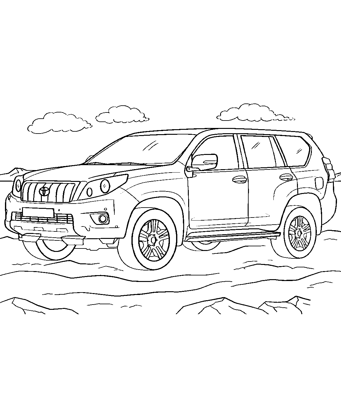 джип Toyota Land Cruiser №1290. Раскраски для мальчиков по категориям. Машины.